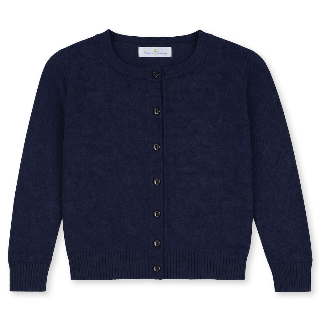 Girls Navy Cardigan Sweater
