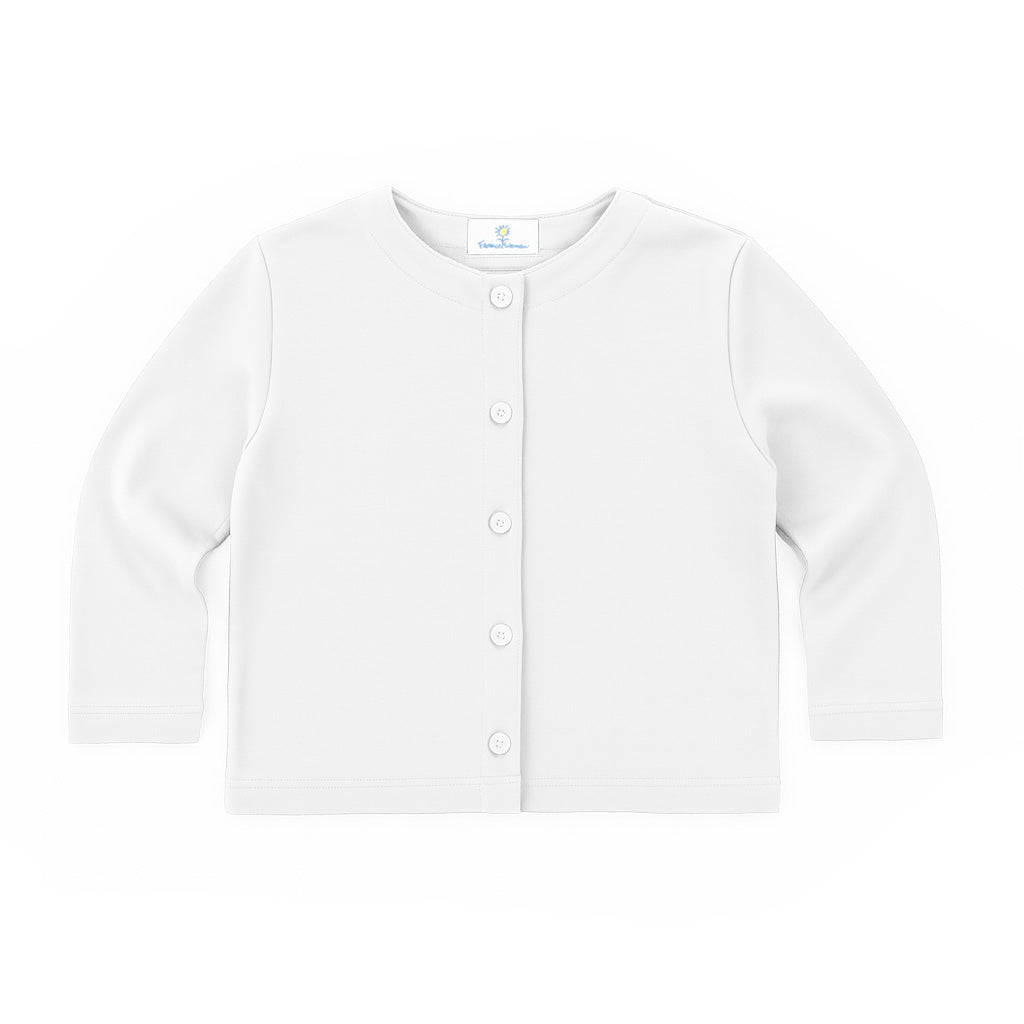 White girls cardigan on a white background