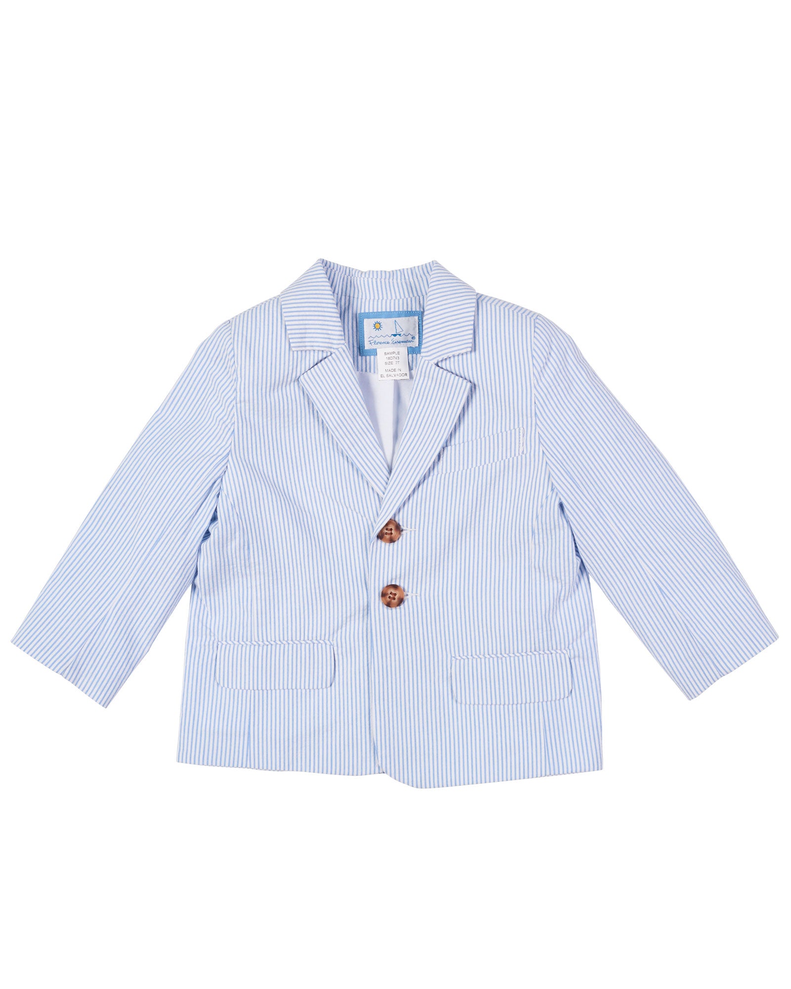 Blue stripe seersucker blazer