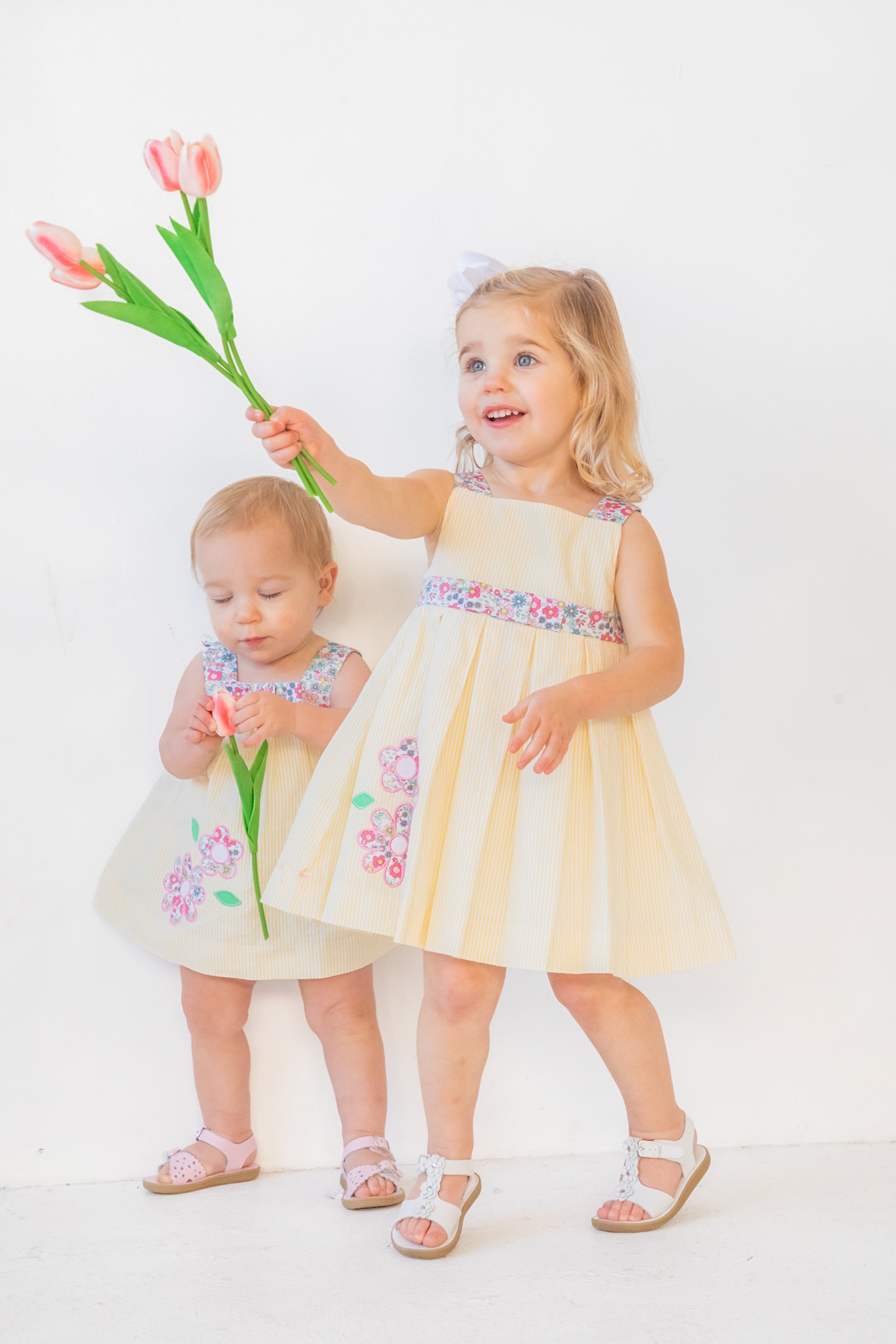 Seersucker Dress With Flowers