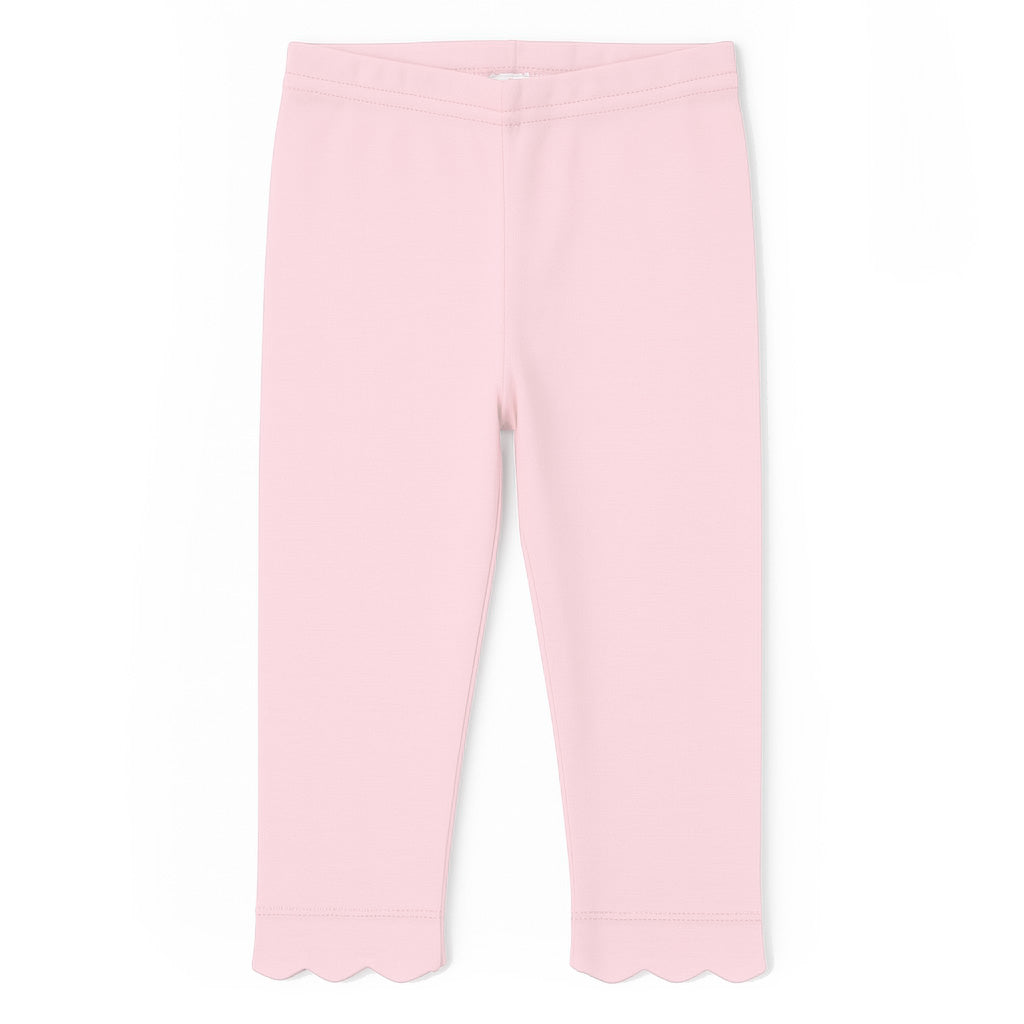 Pink Leggings With Scallop Hem
