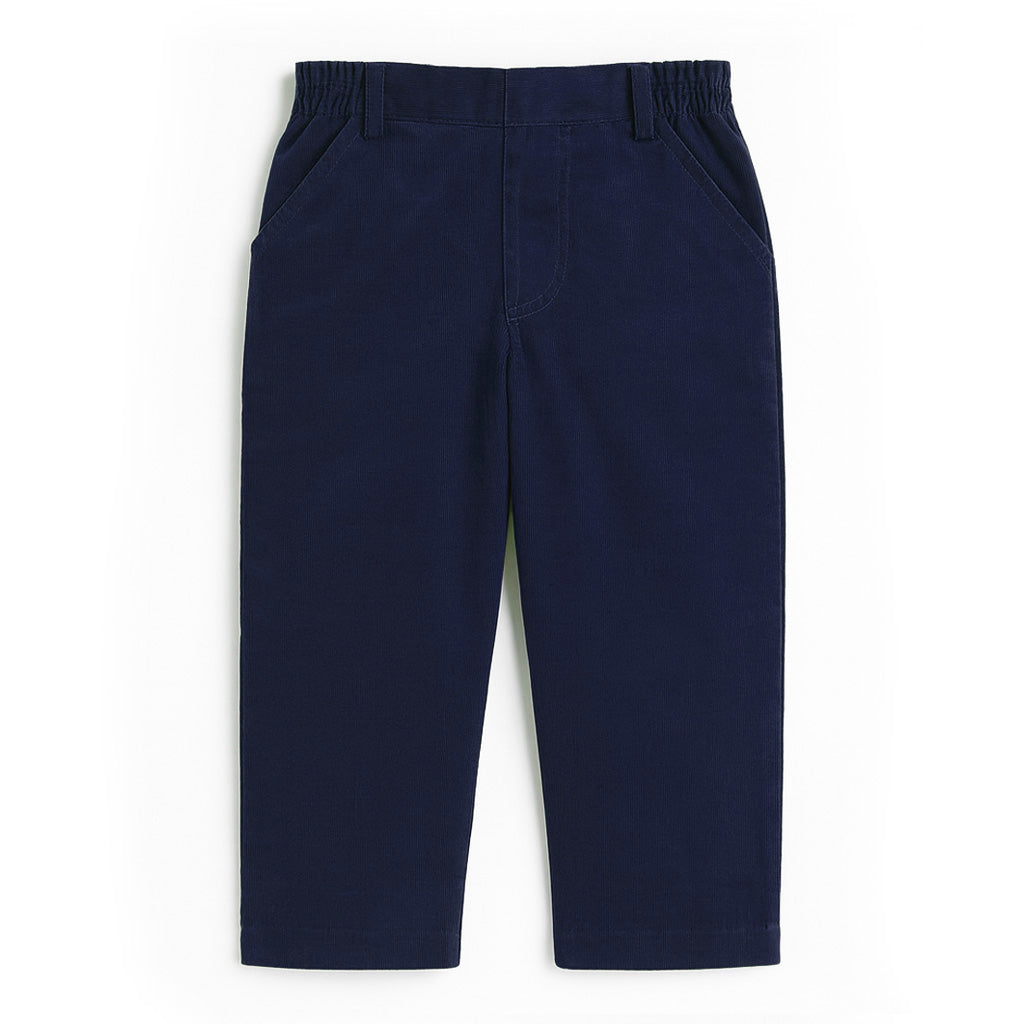 Navy Corduroy Fake Fly Pants | Florence Eiseman