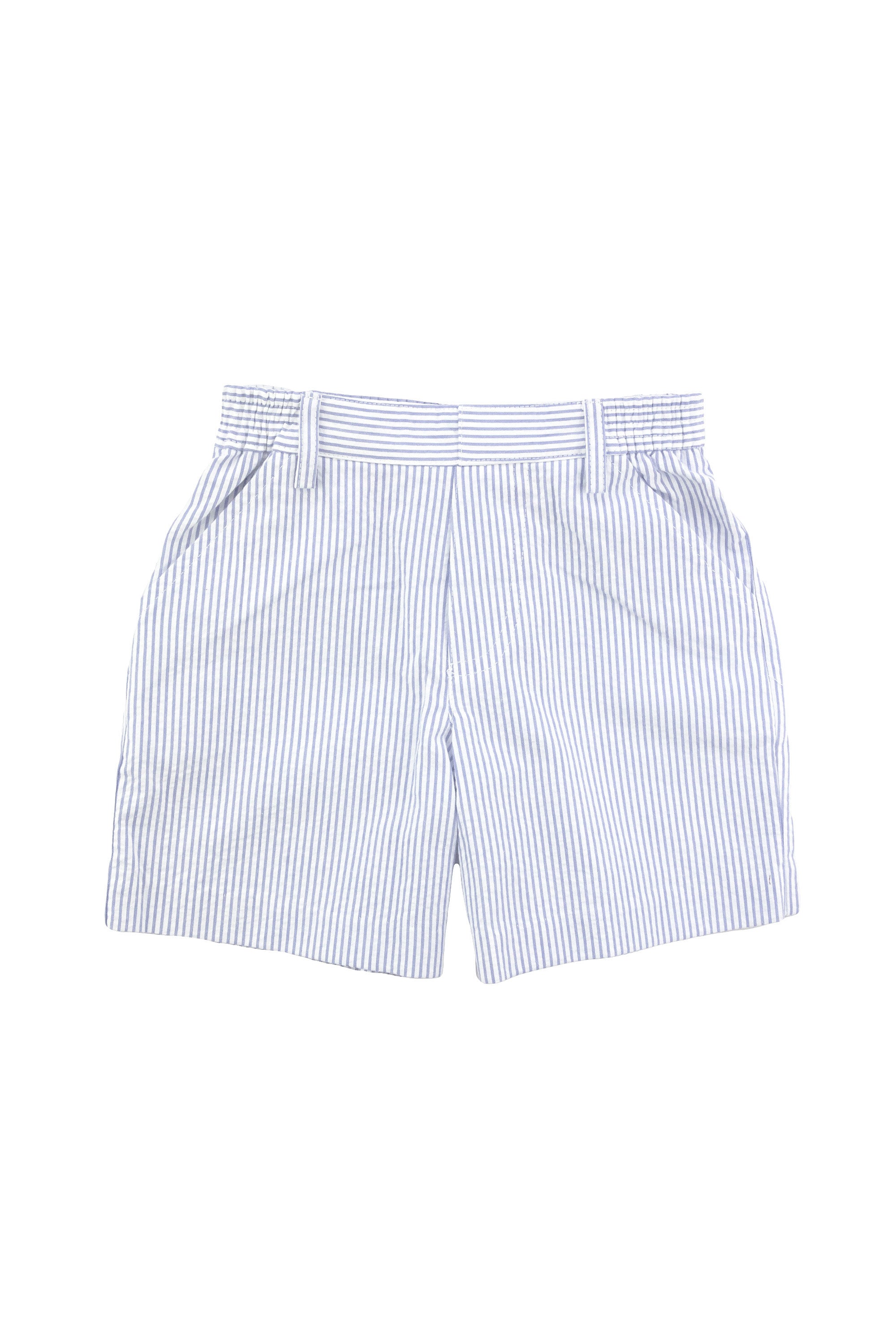 Blue stripe seersucker shorts