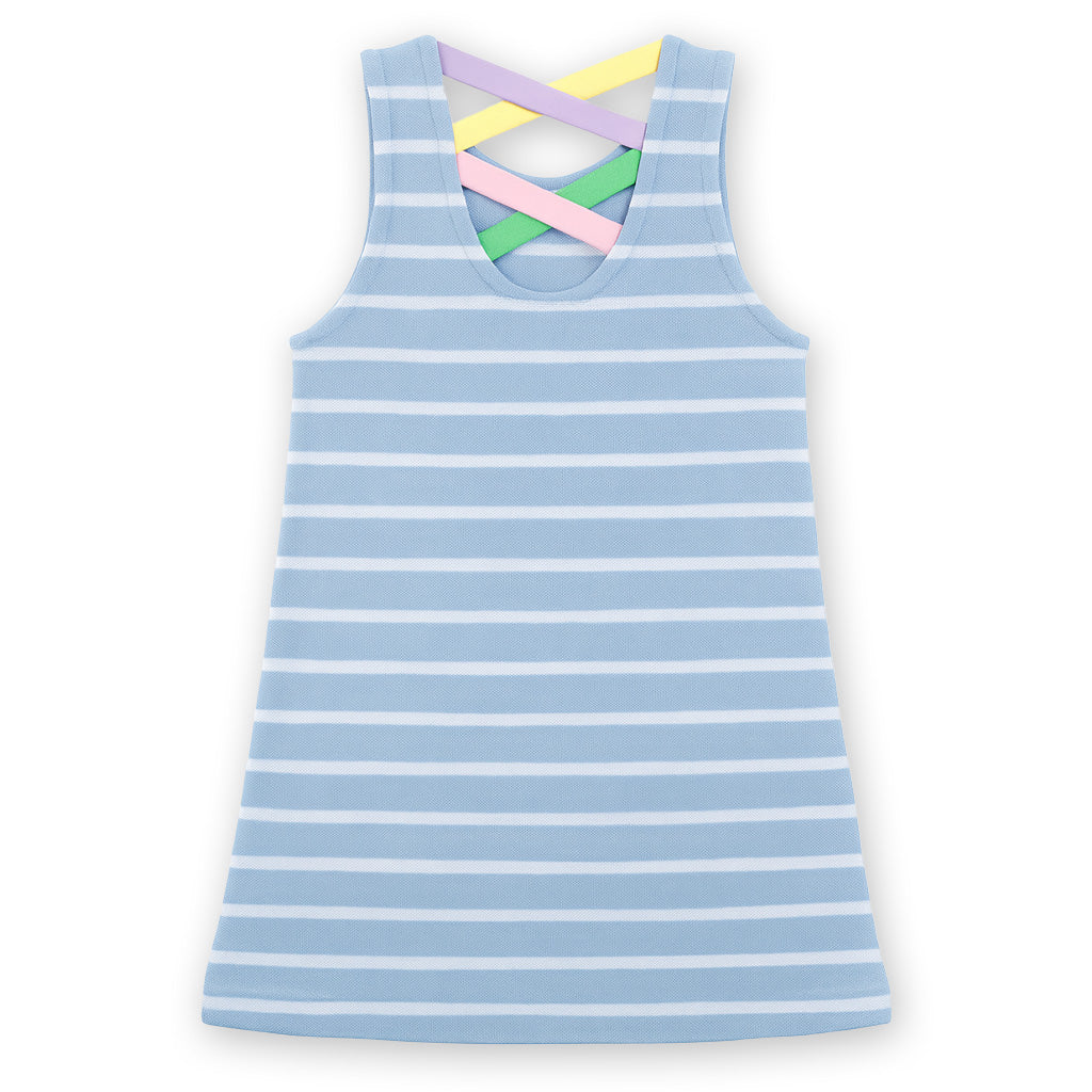 Stripe Knit Dress With Flower Dots