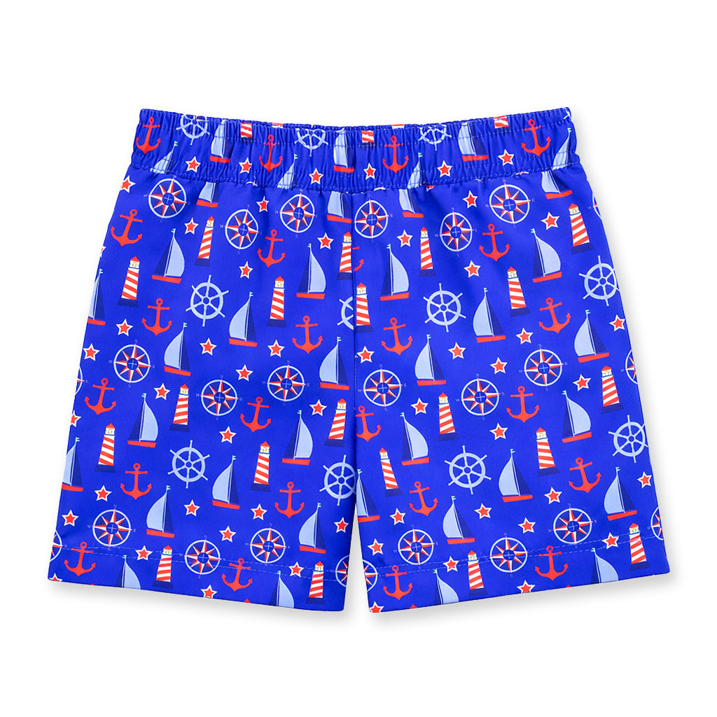 Nautical Print Swim Trunk