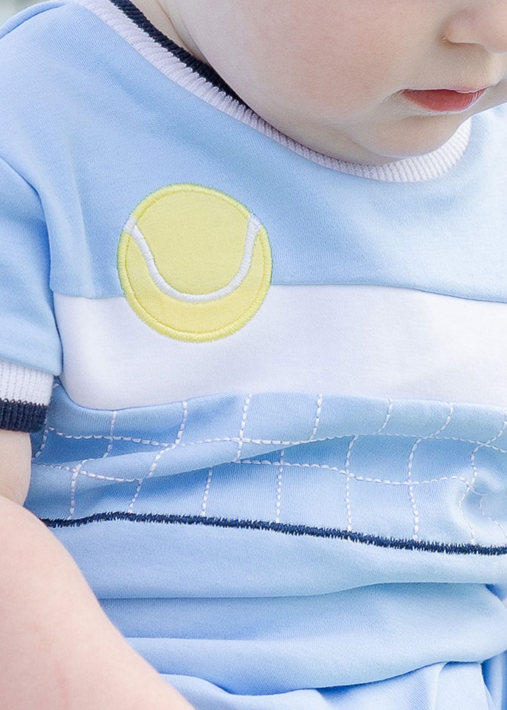 closeup of tennis ball applique