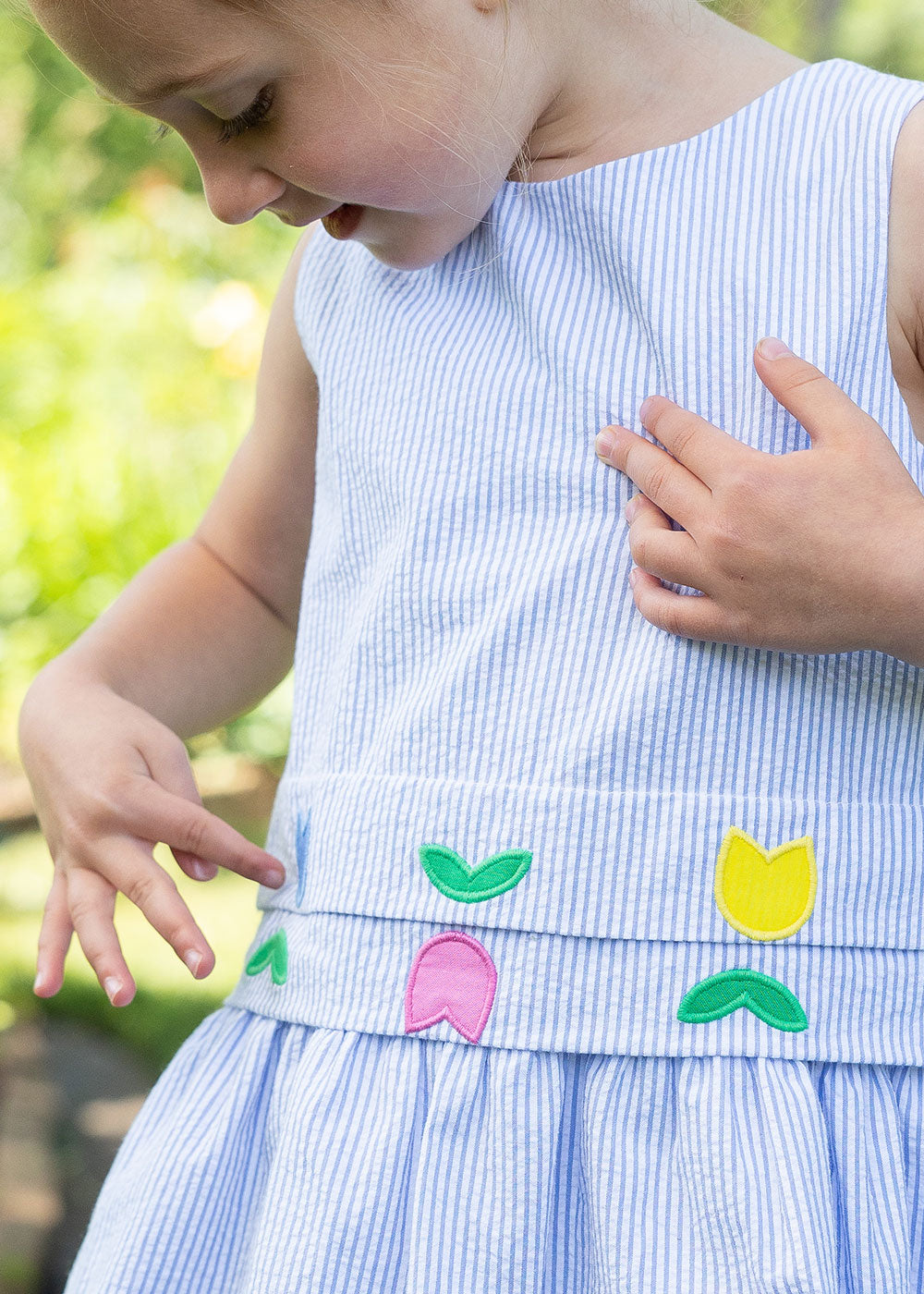 closeup of Seersucker Dress