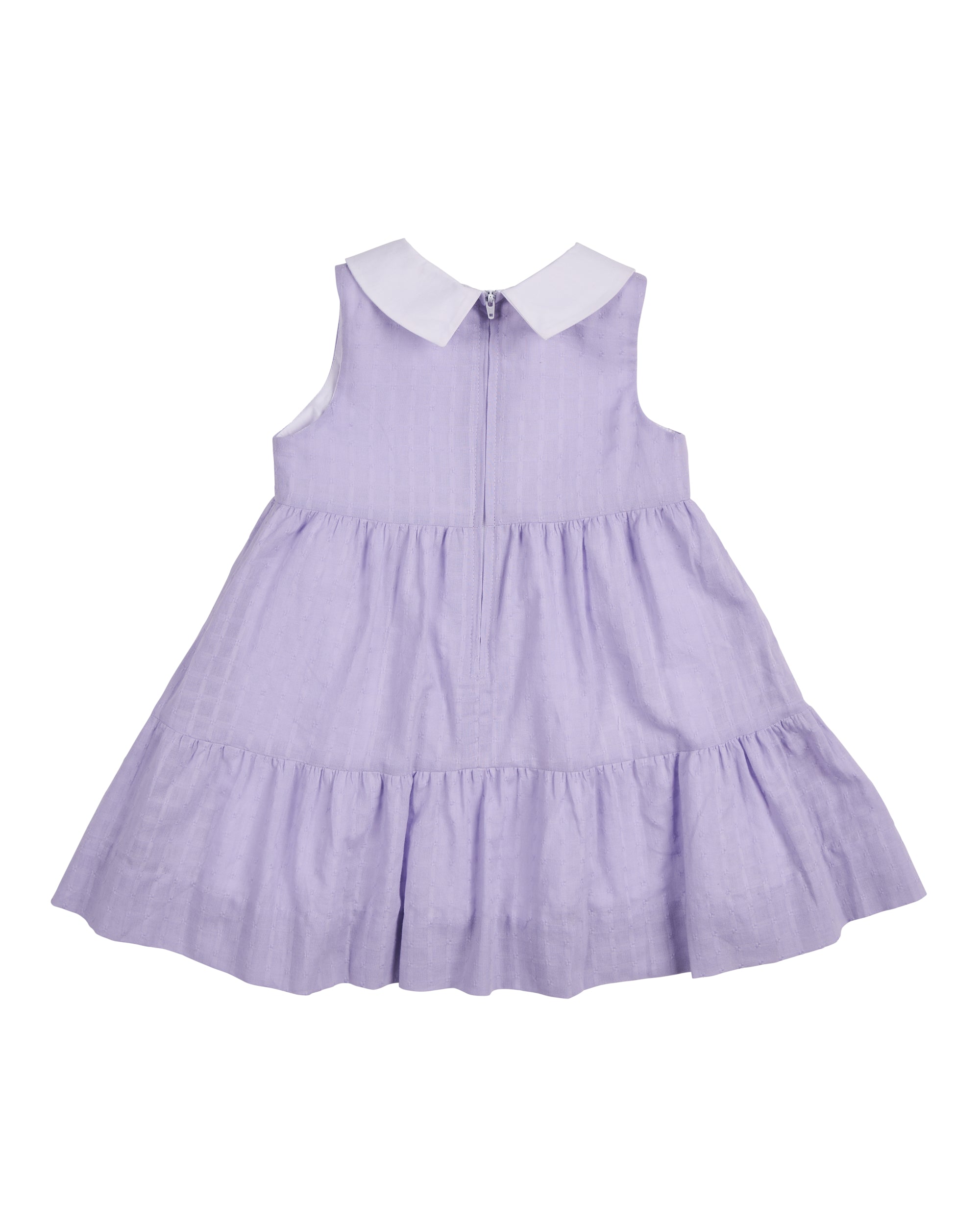Textured Lawn Dress with Flowers