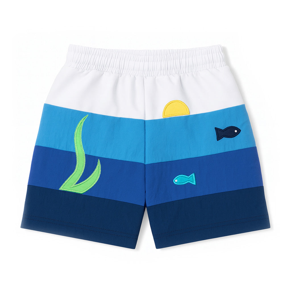 Pieced Swim Trunk With Fish