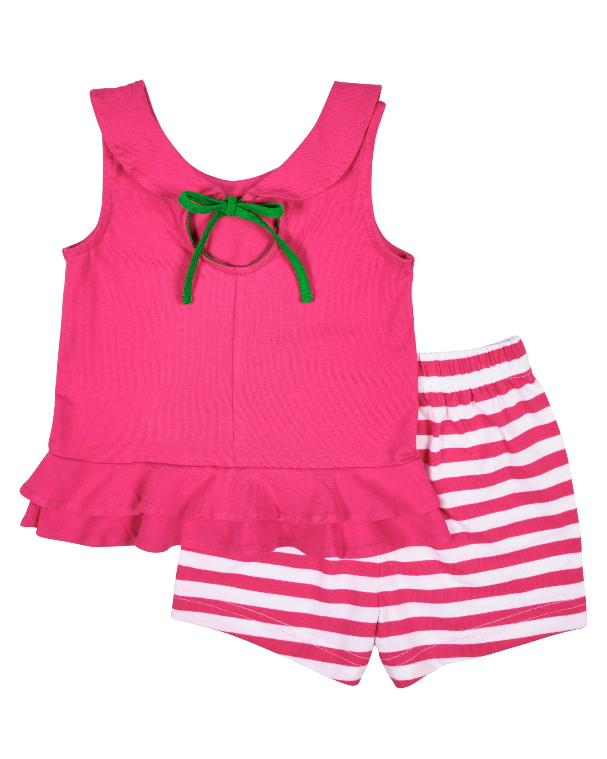 Knit Top With Flower And Short Set