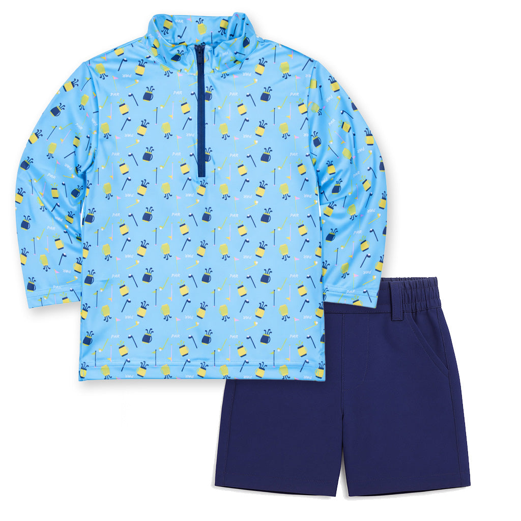 Golf Print Performance Knit Half Zip