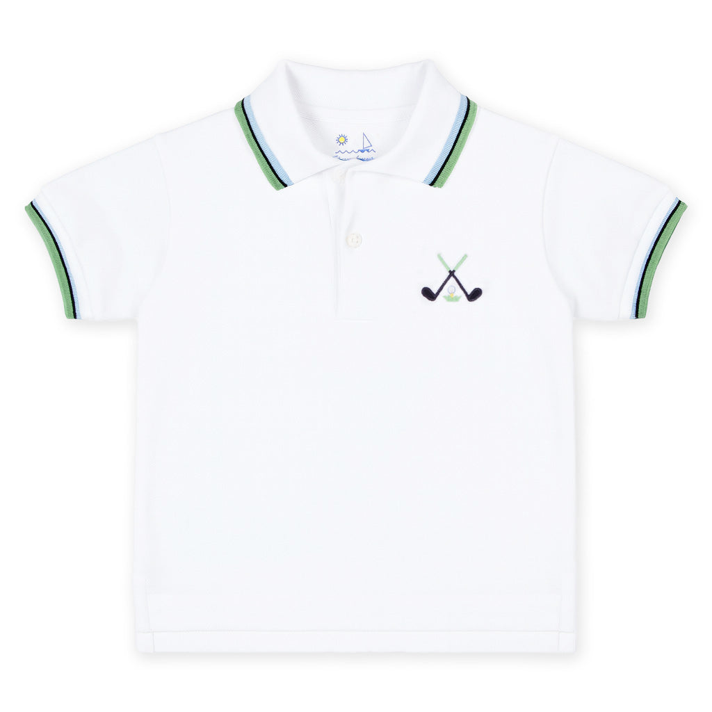 Knit Polo With Golf Clubs