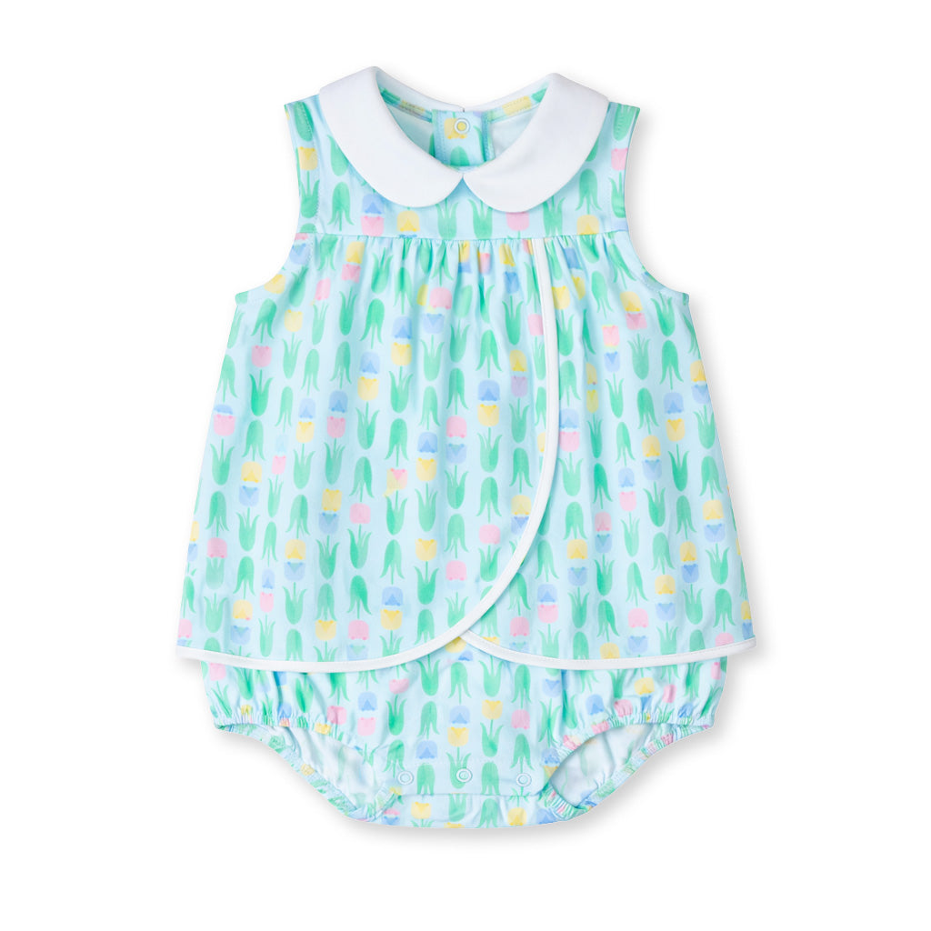 Printed Knit Tulip Romper