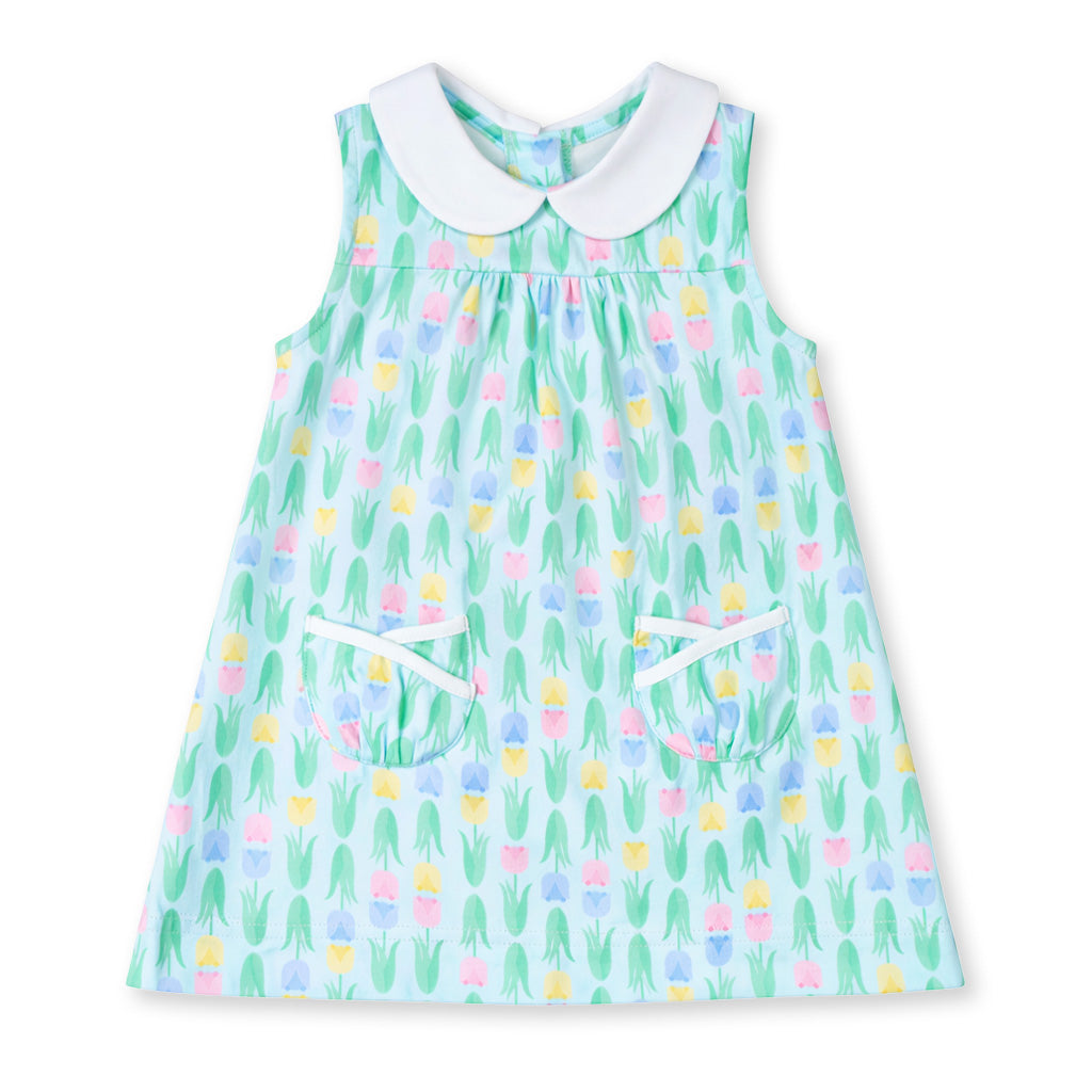 Printed Knit Tulip Pocket Dress