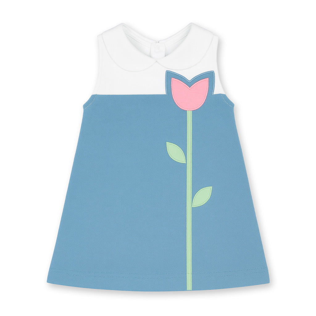 Pique Knit Dress With Tulip