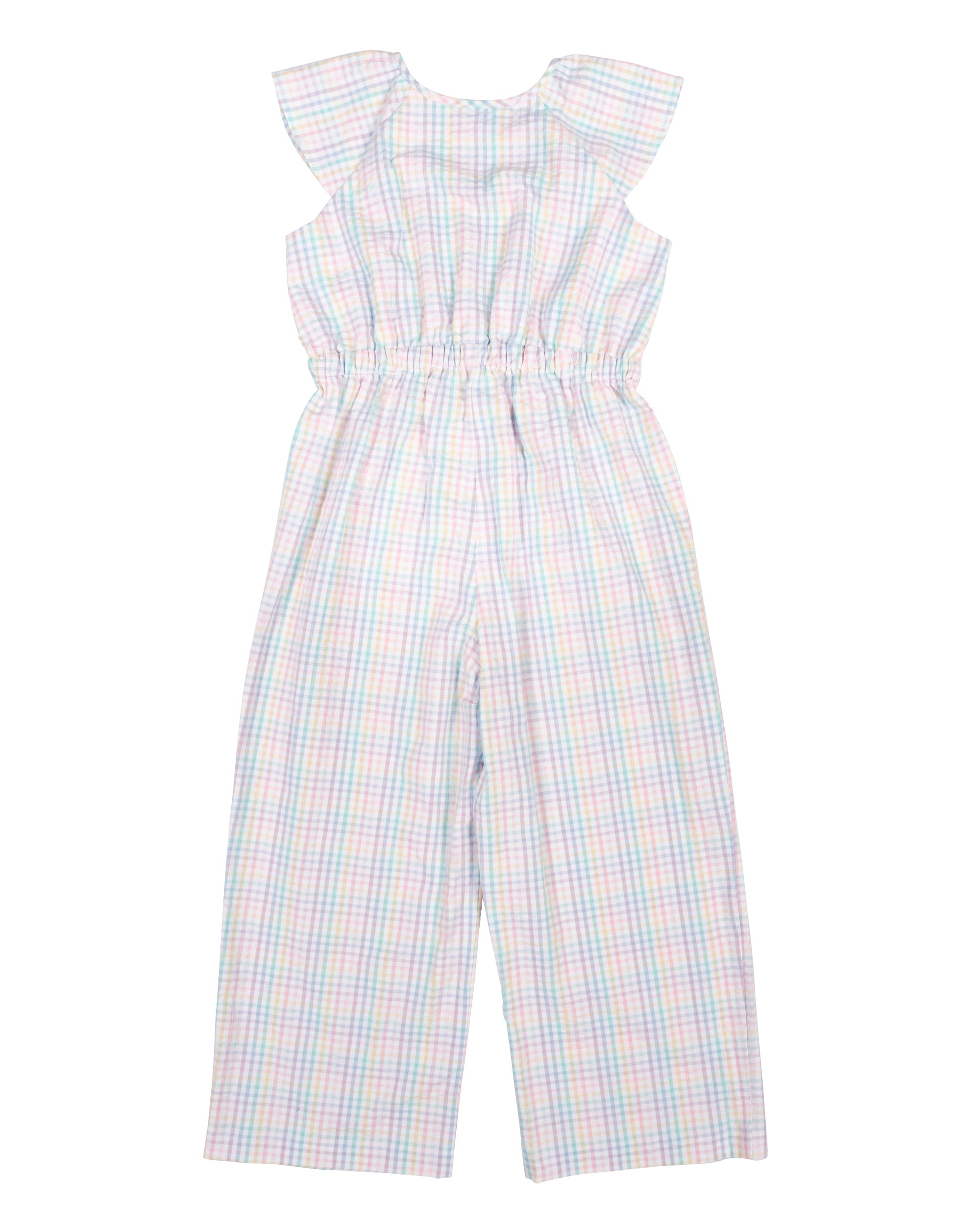 Plaid Seersucker Jumpsuit