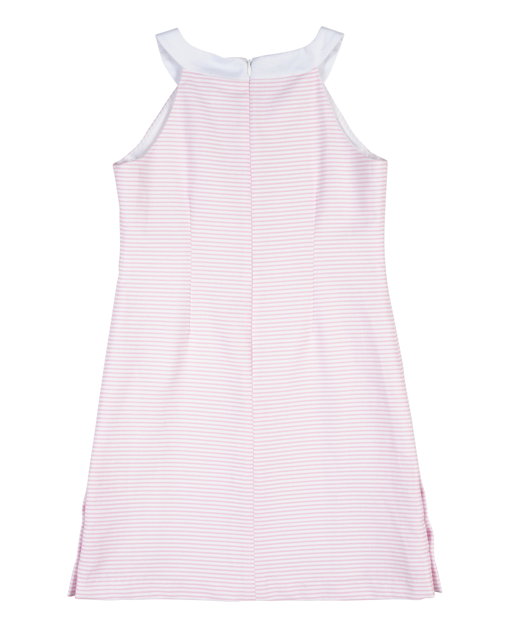 Stripe Pique Dress With Side Buttons
