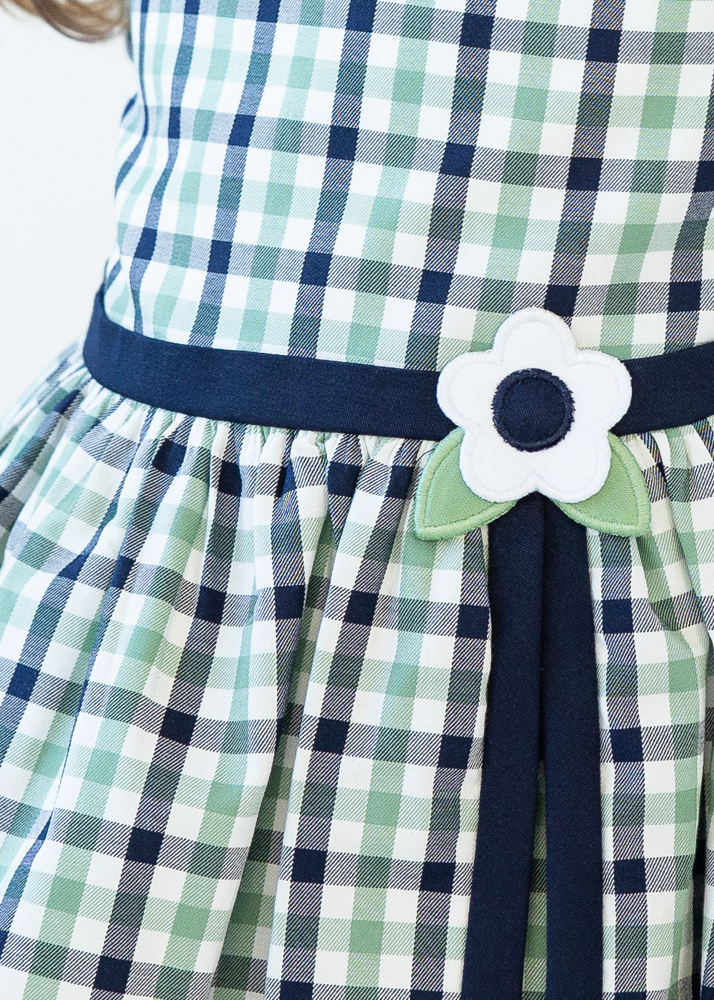 Gingham Dress With Flower