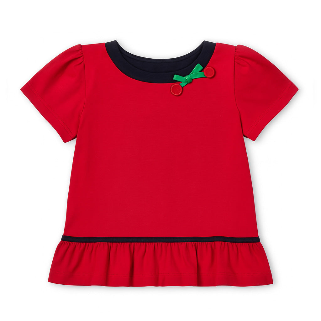 Bubble Sleeve Top With Cherries