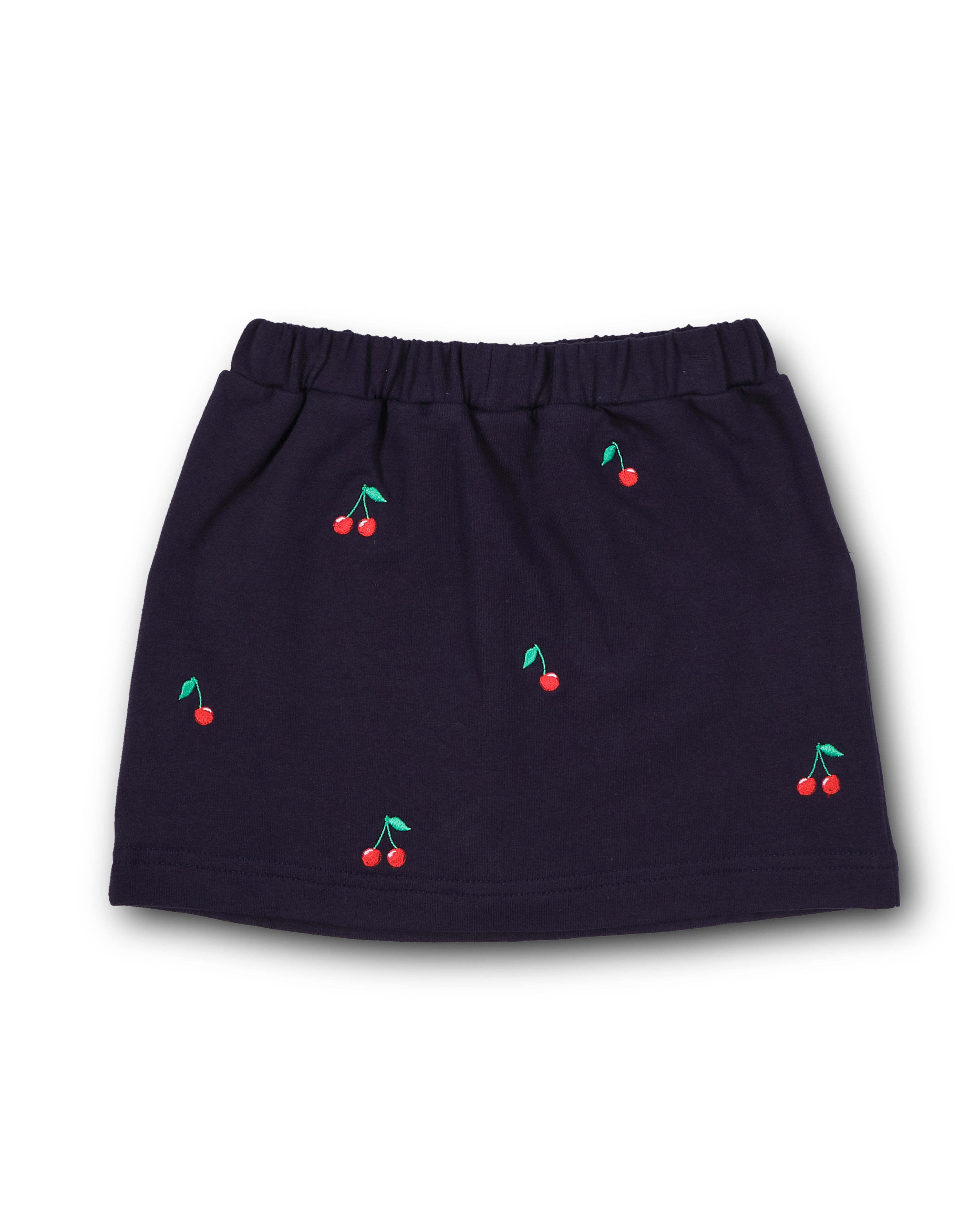 French Terry Skort with Embroidered Cherries