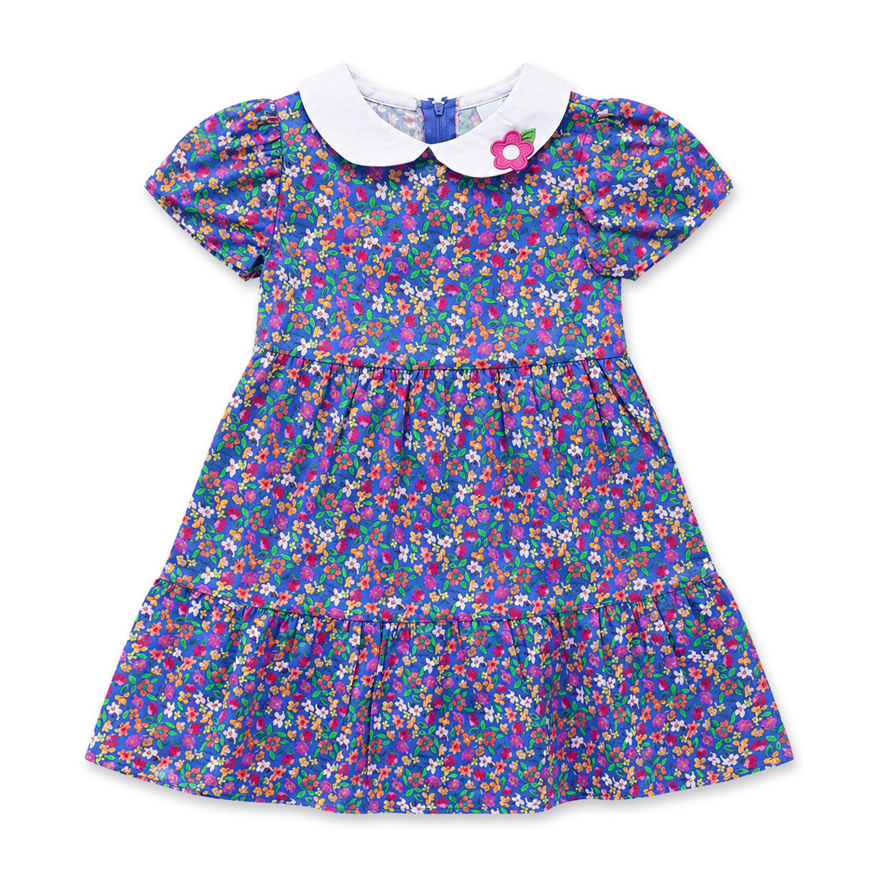 Floral Print Dress With Collar
