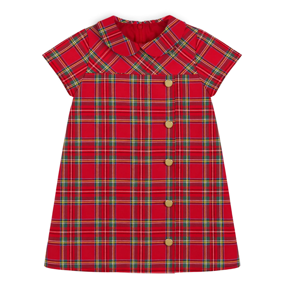 Plaid Dress with Buttons