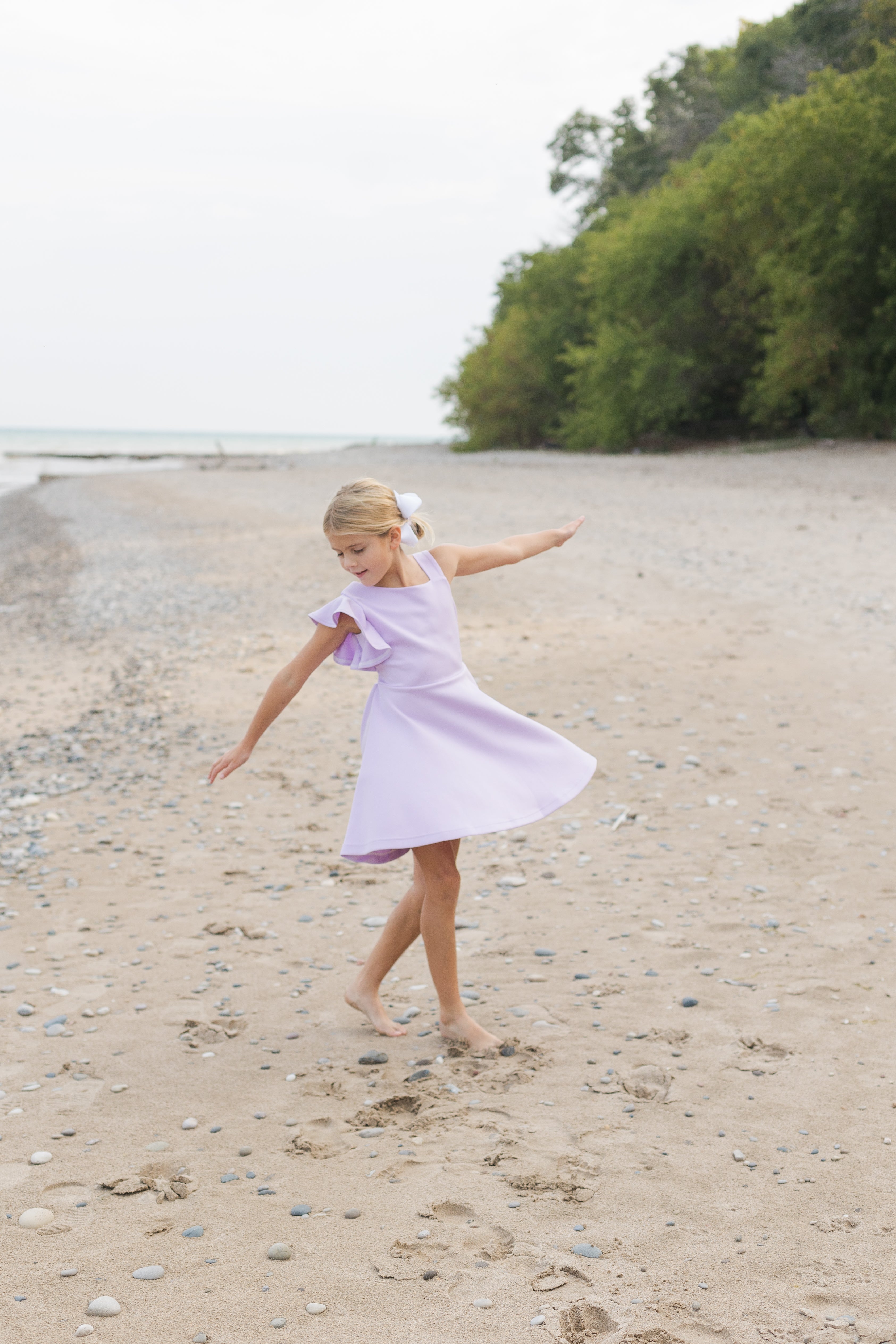 Scuba Knit Dress With Flutter Sleeve