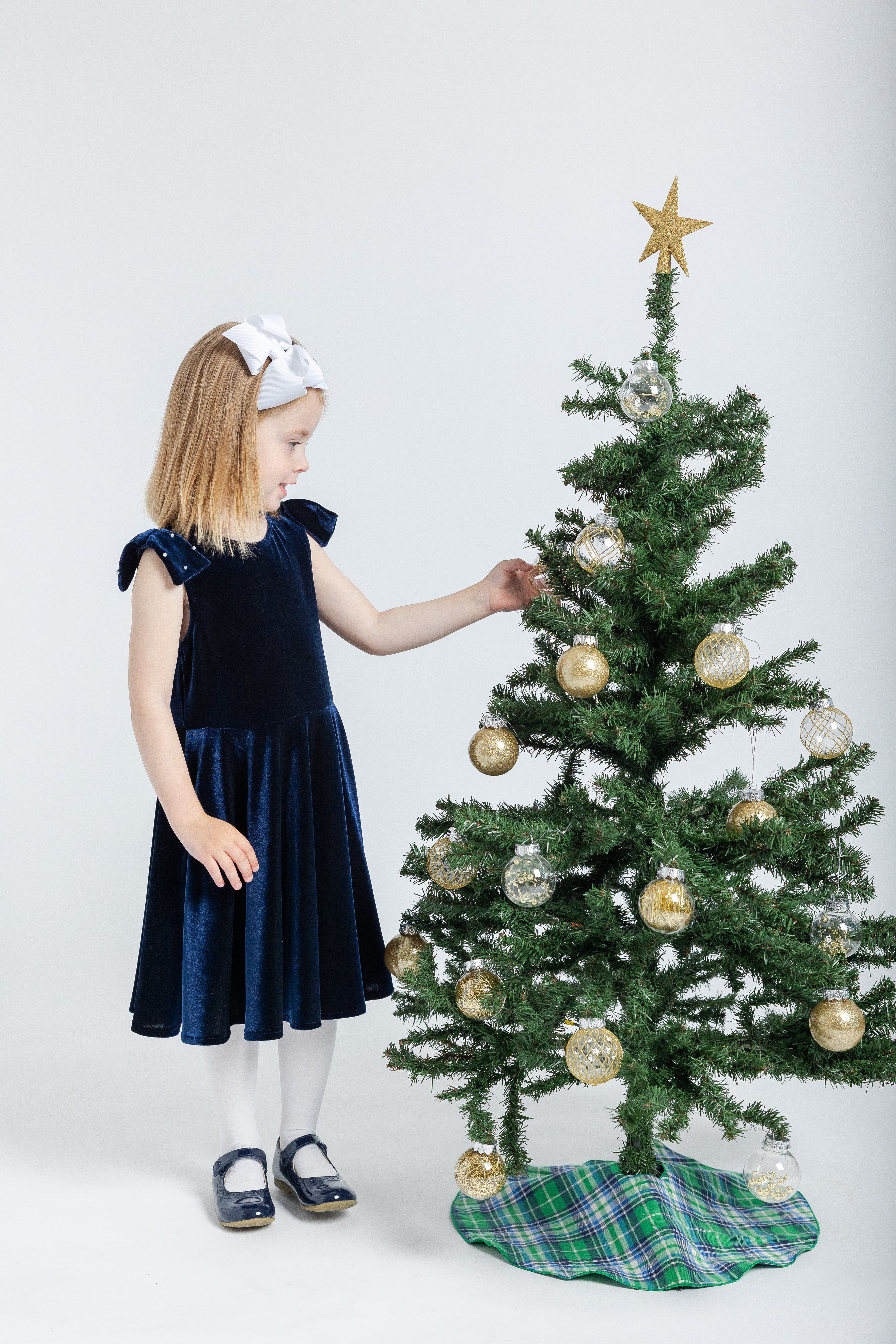 Stretch Velvet Dress With Pearls