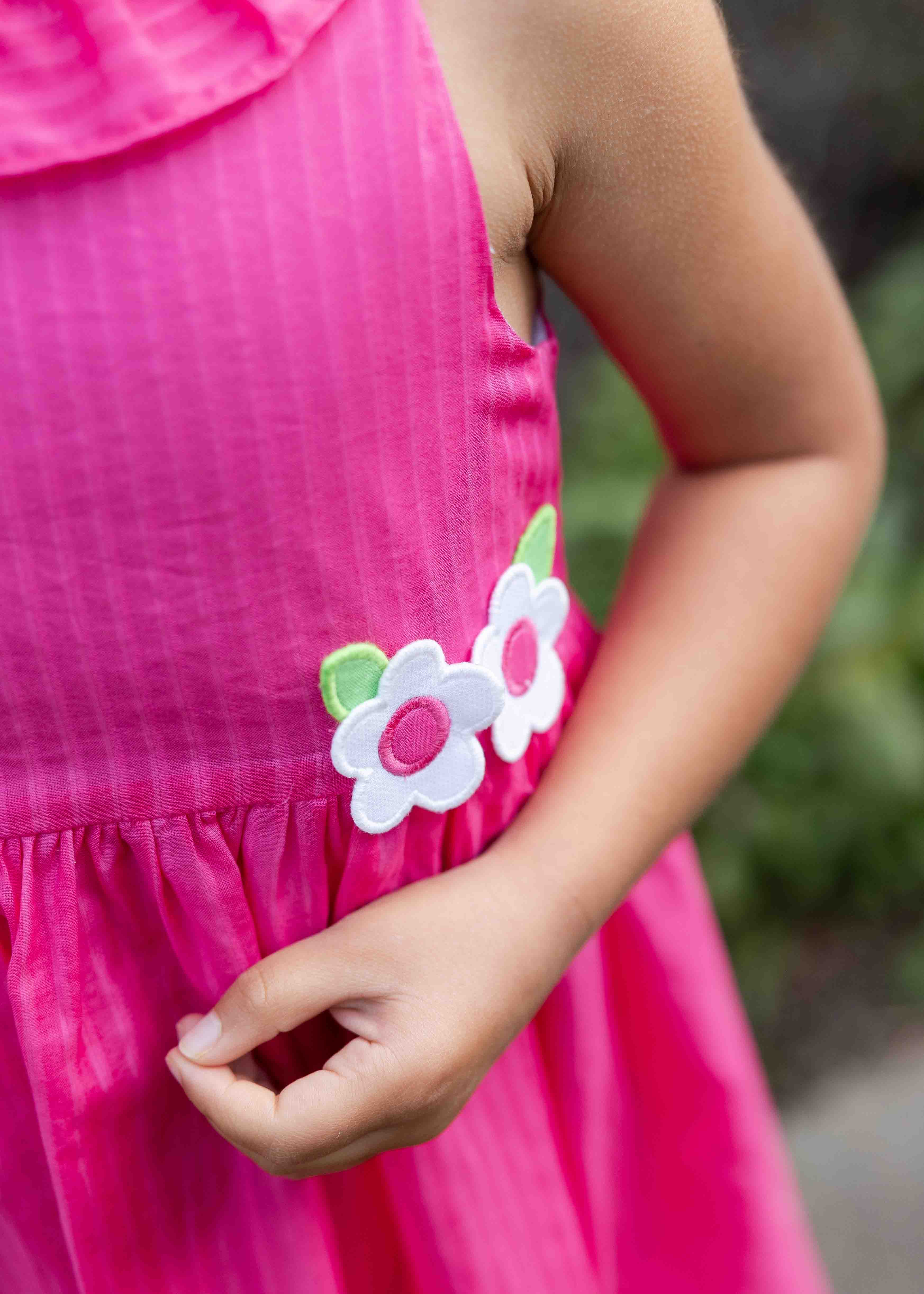 Shimmer Stripe Lawn Dress With Flowers