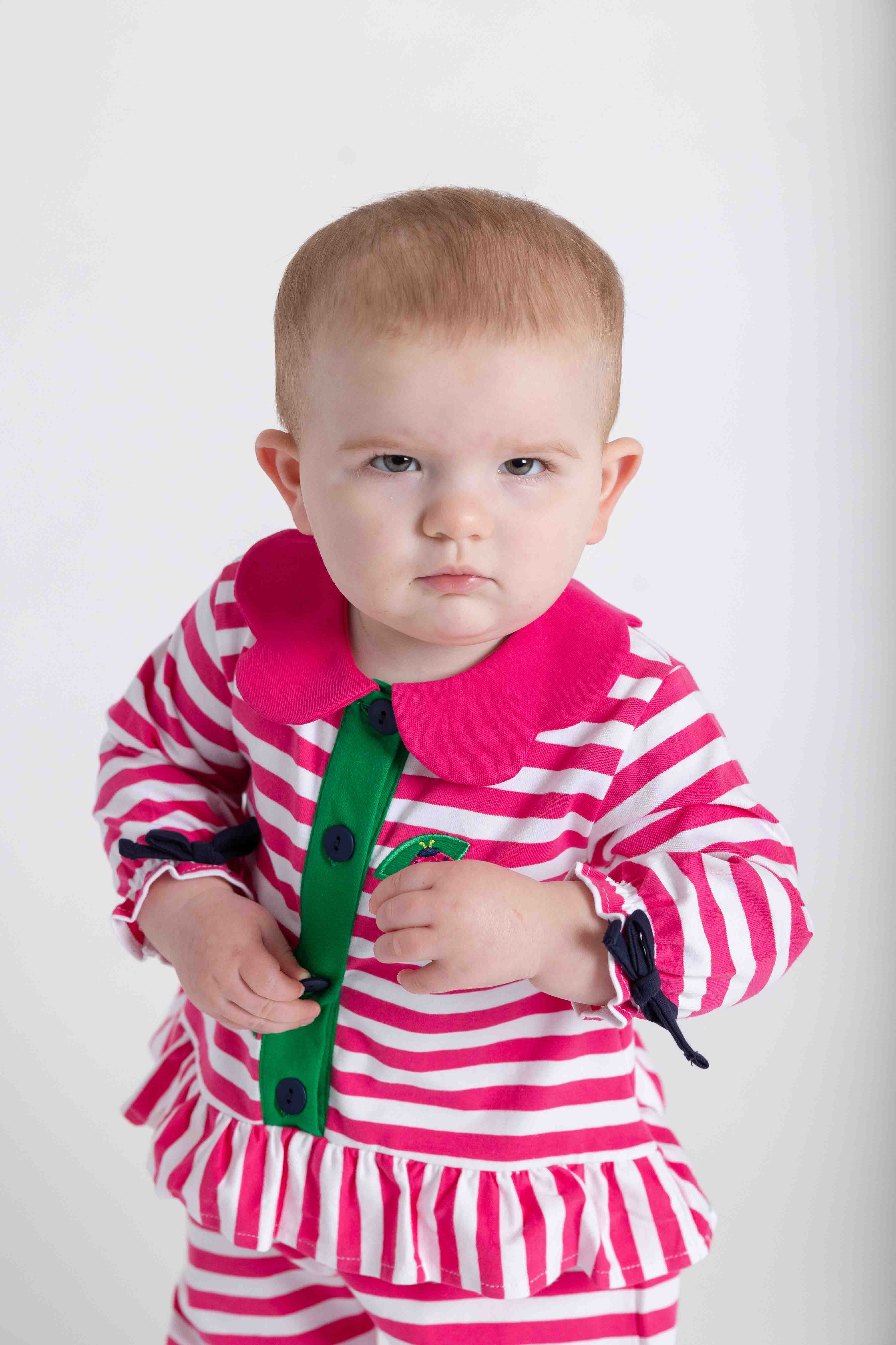 Stripe Knit Longall With Ladybug