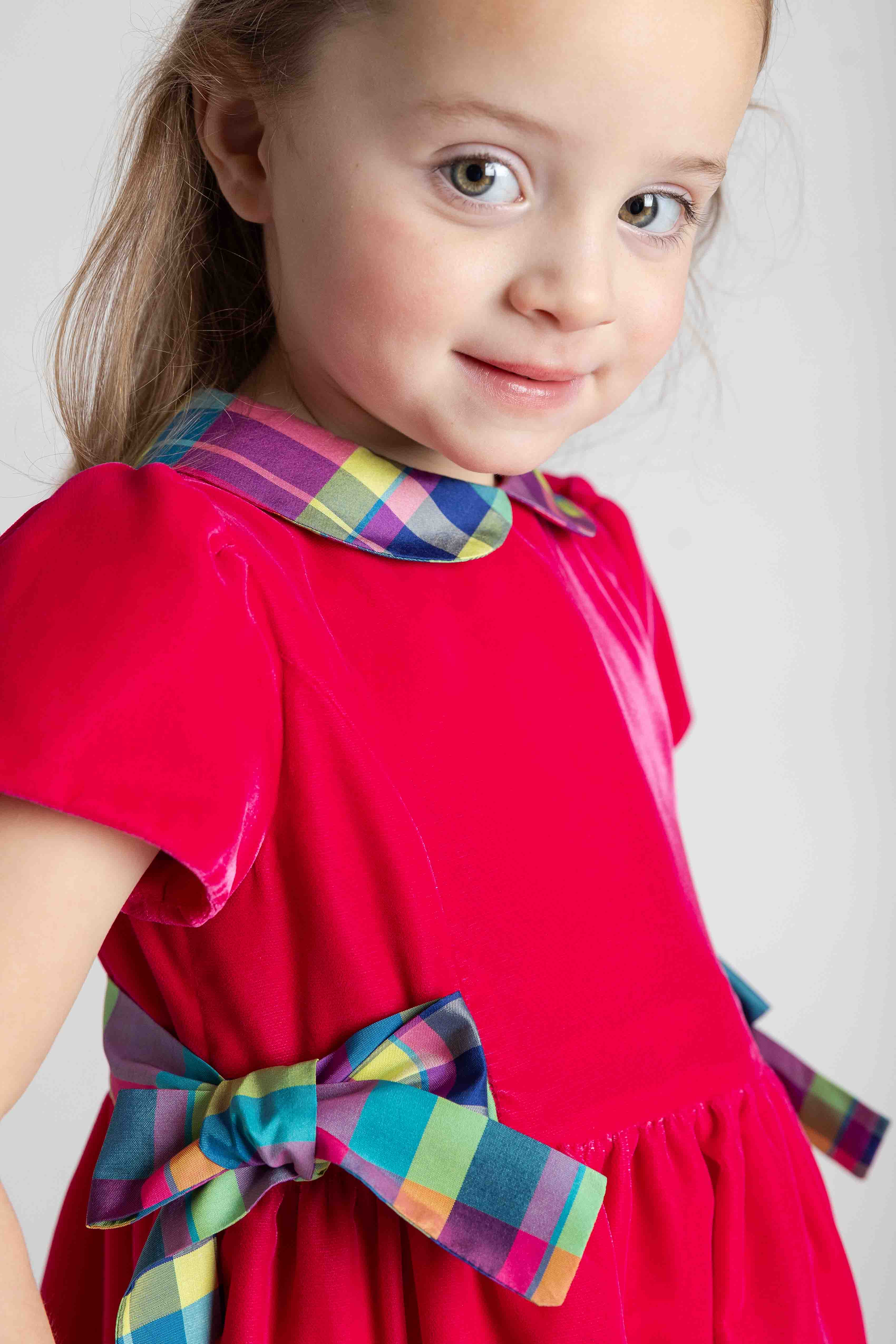 Velvet Dress With Side Bows