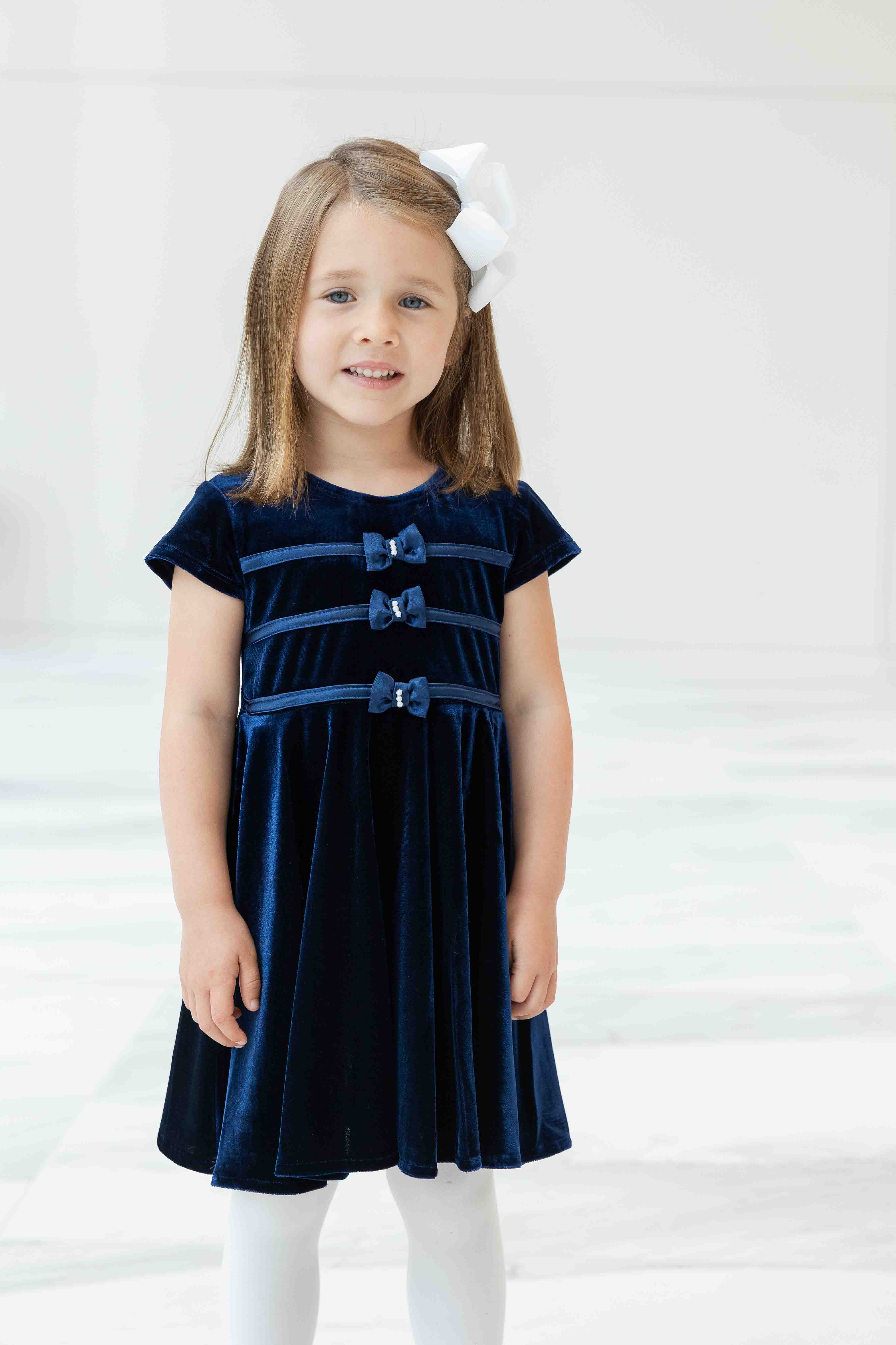 Stretch Velvet Dress With Pearls