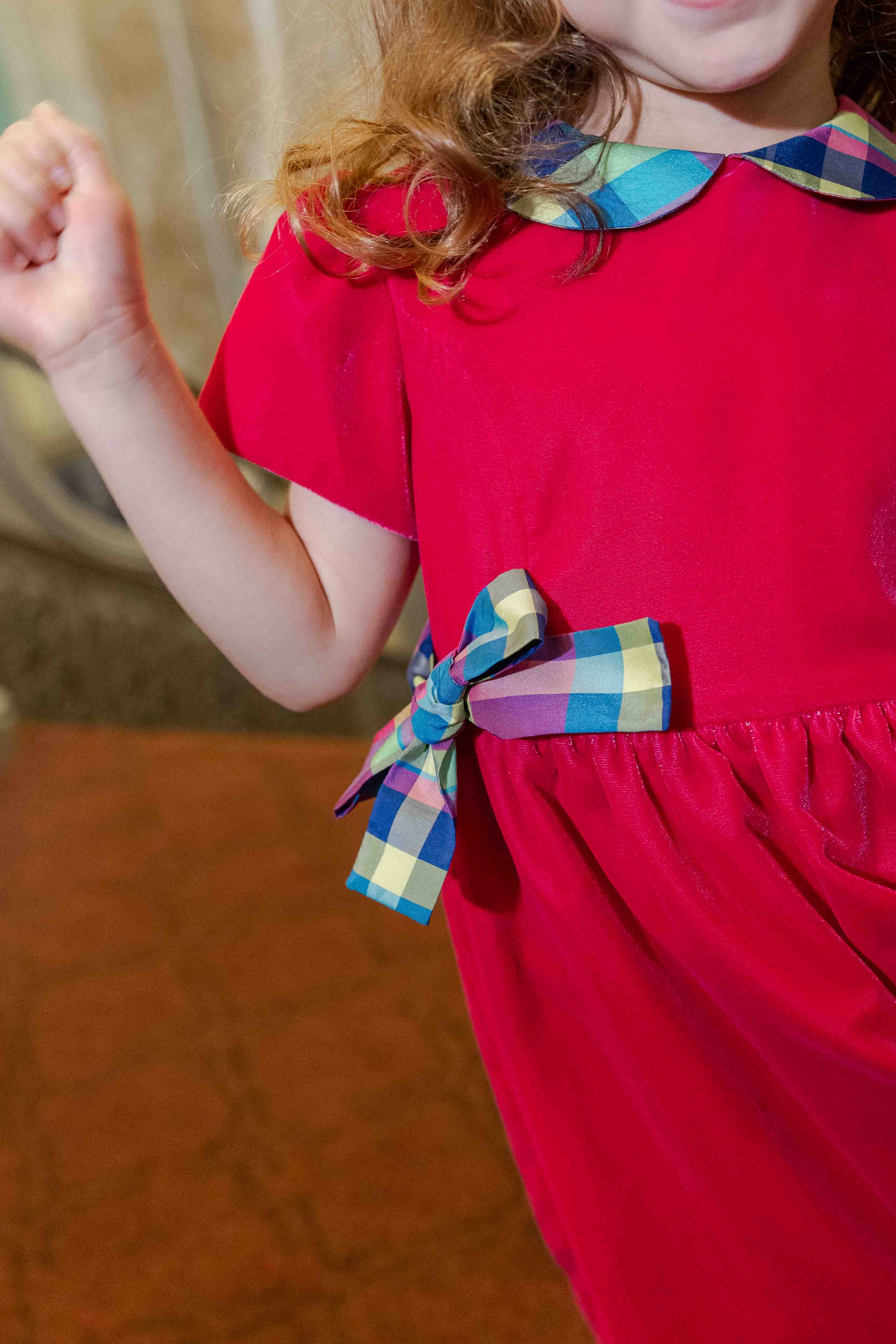 Velvet Dress With Side Bows