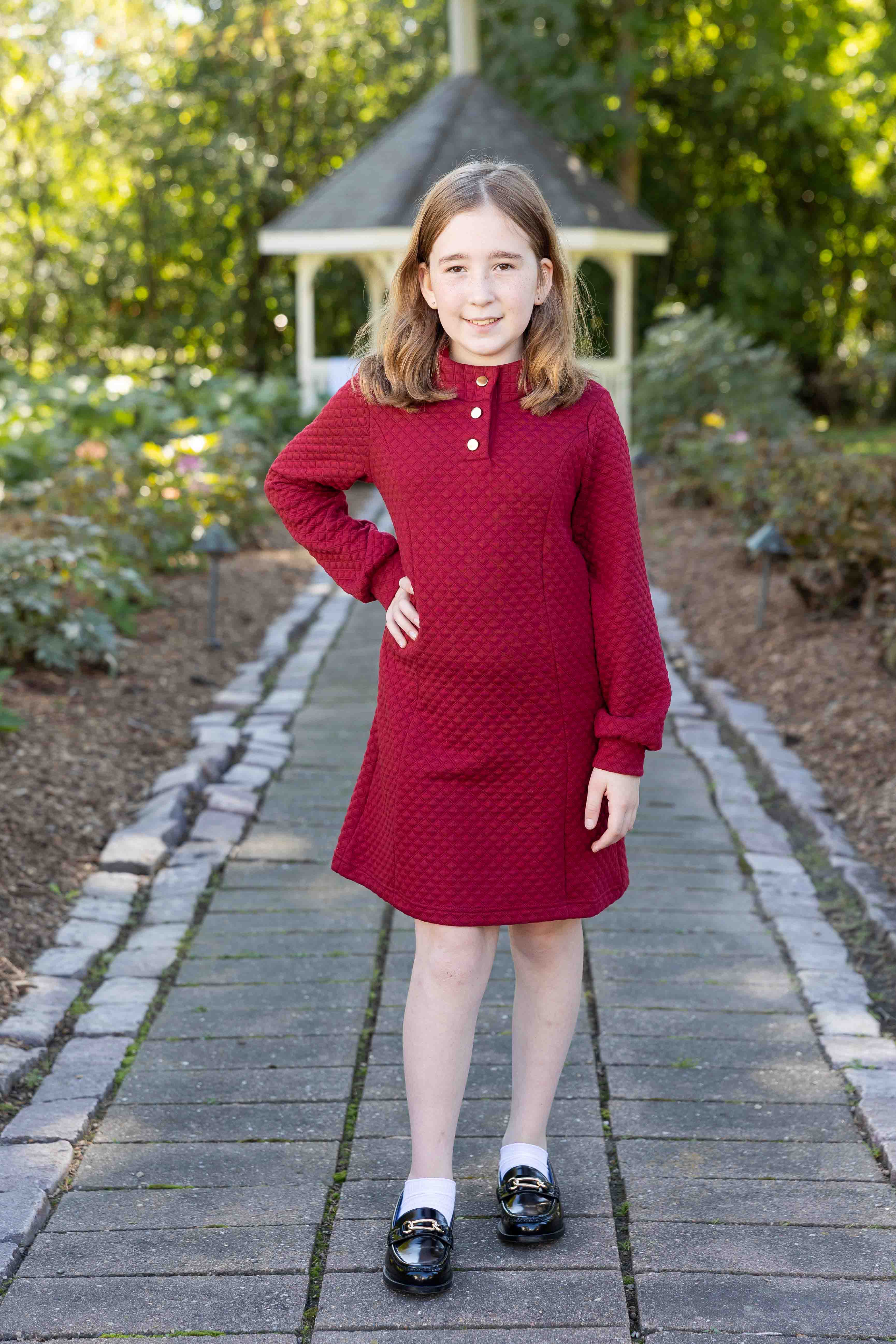 Quilted Knit Dress With Buttons