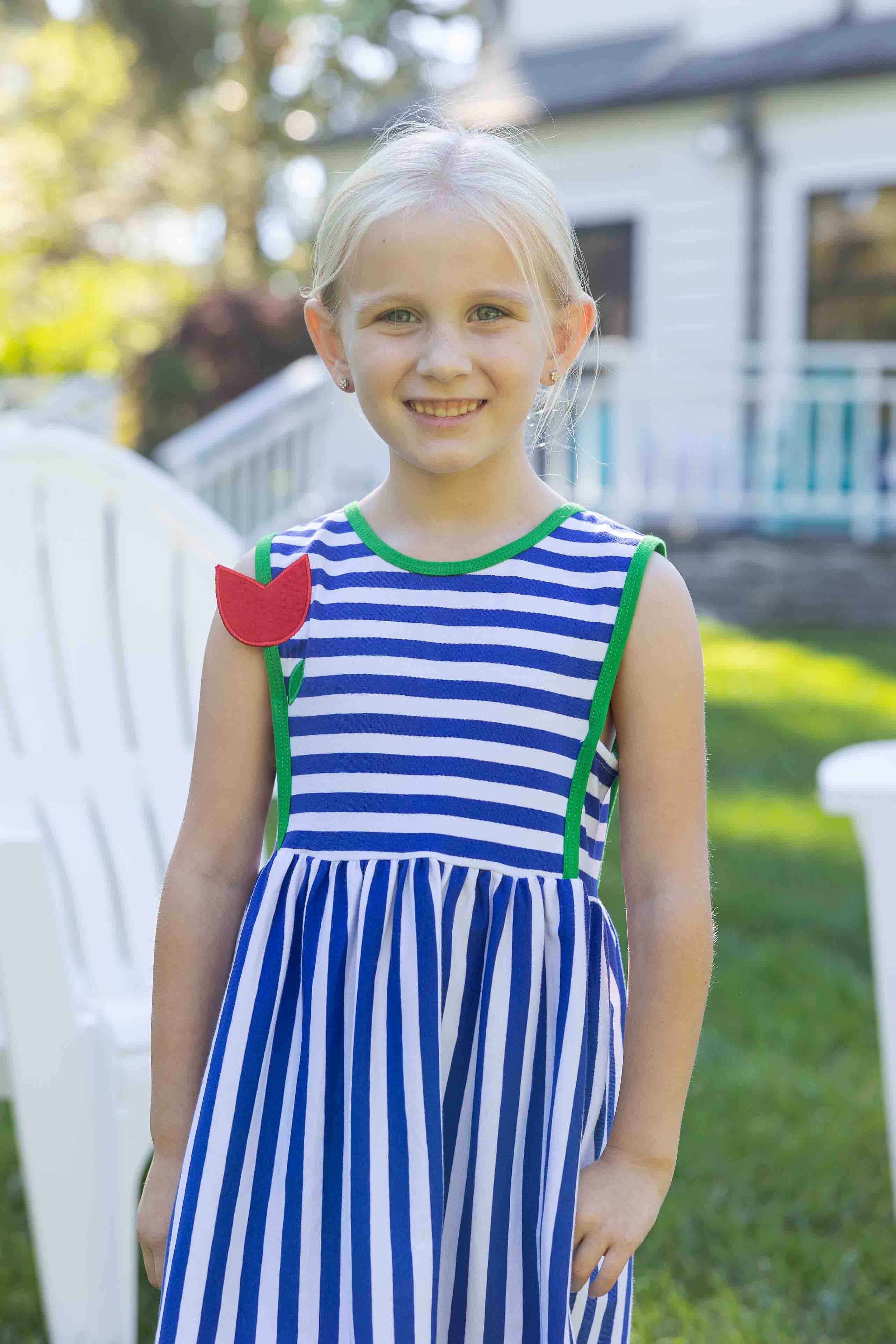 Stripe Knit Dress With Tulip