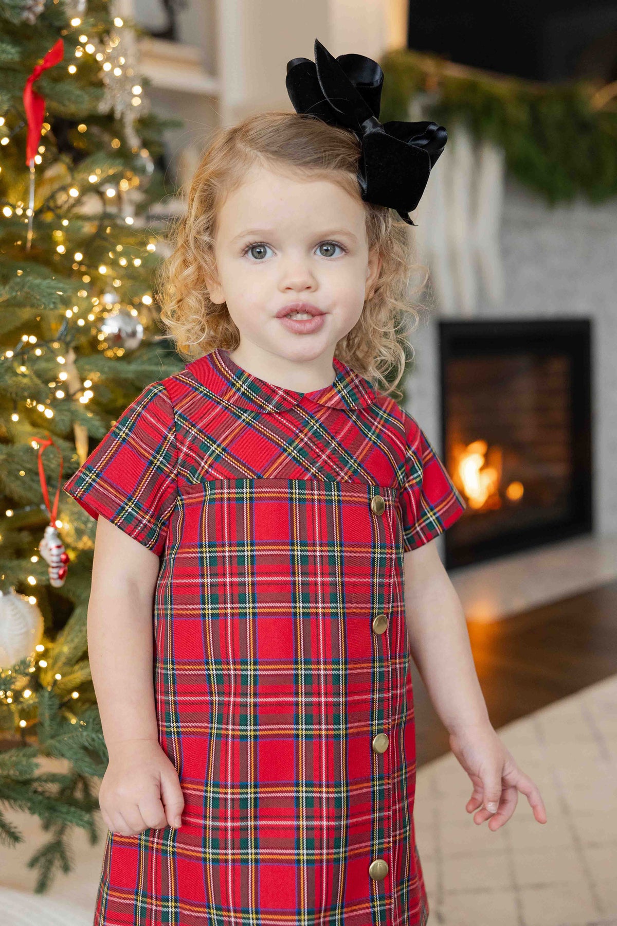 Plaid Dress with Buttons