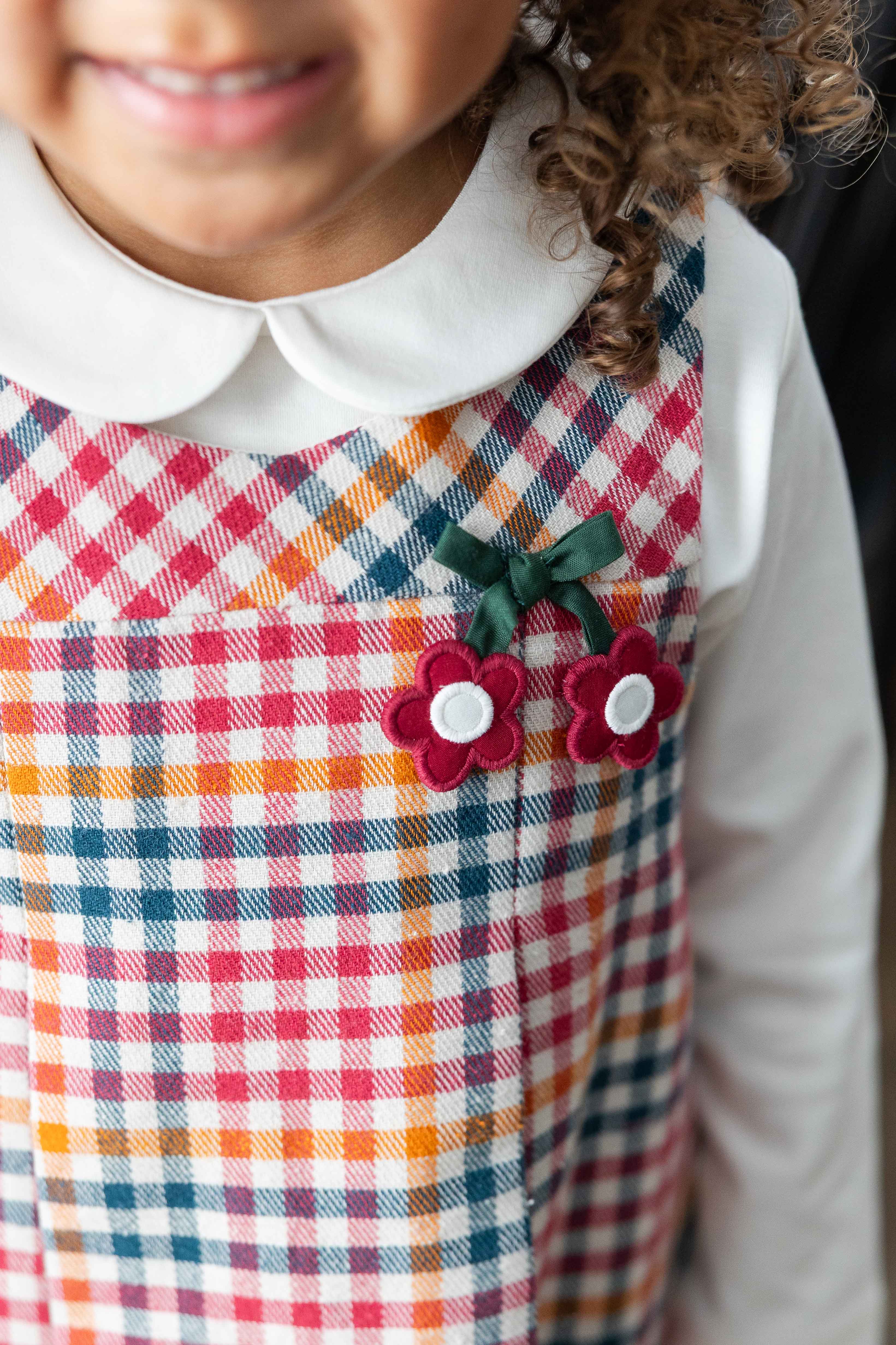Plaid Jumper with Flowers