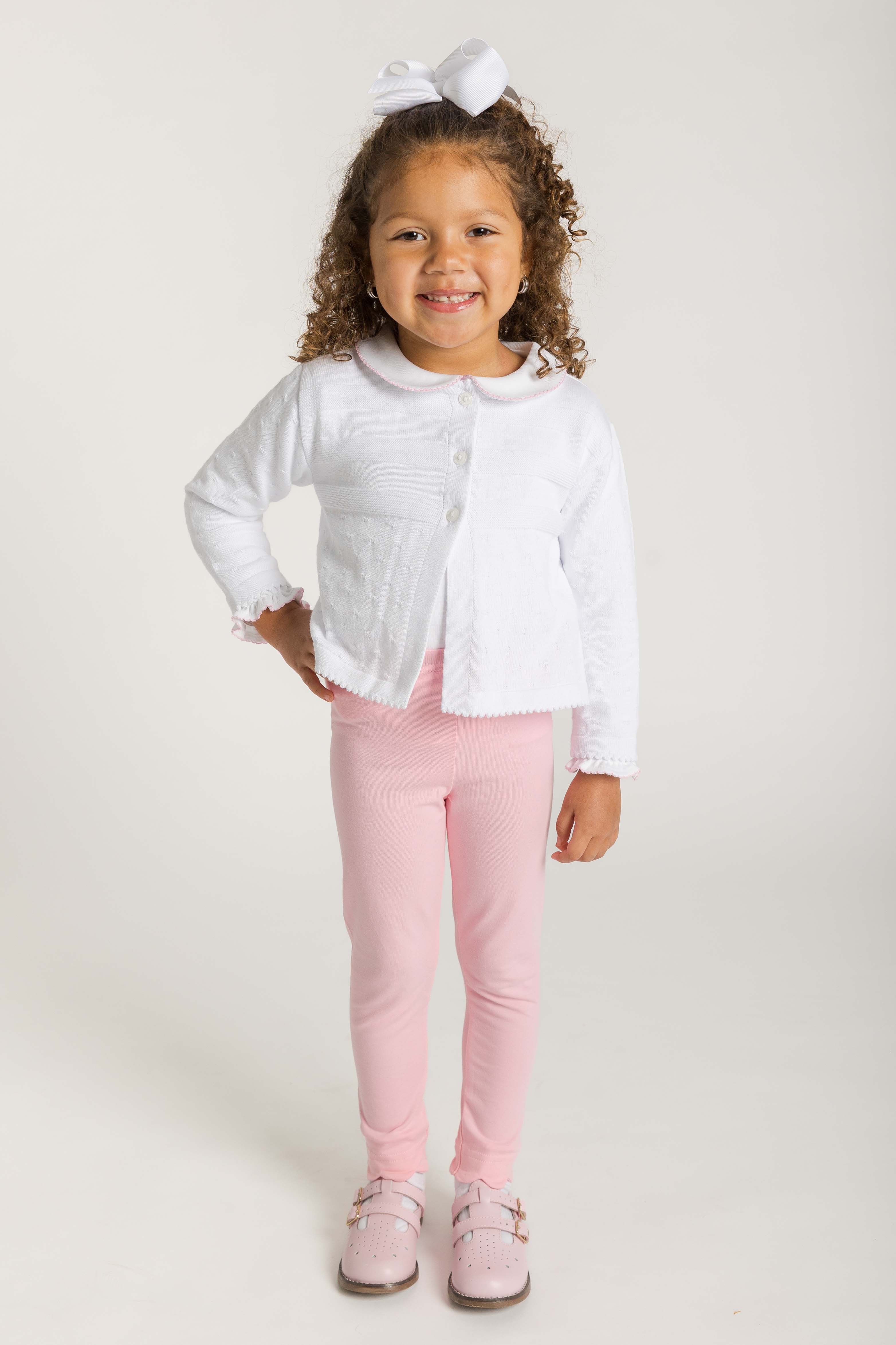 Pink Leggings With Scallop Hem