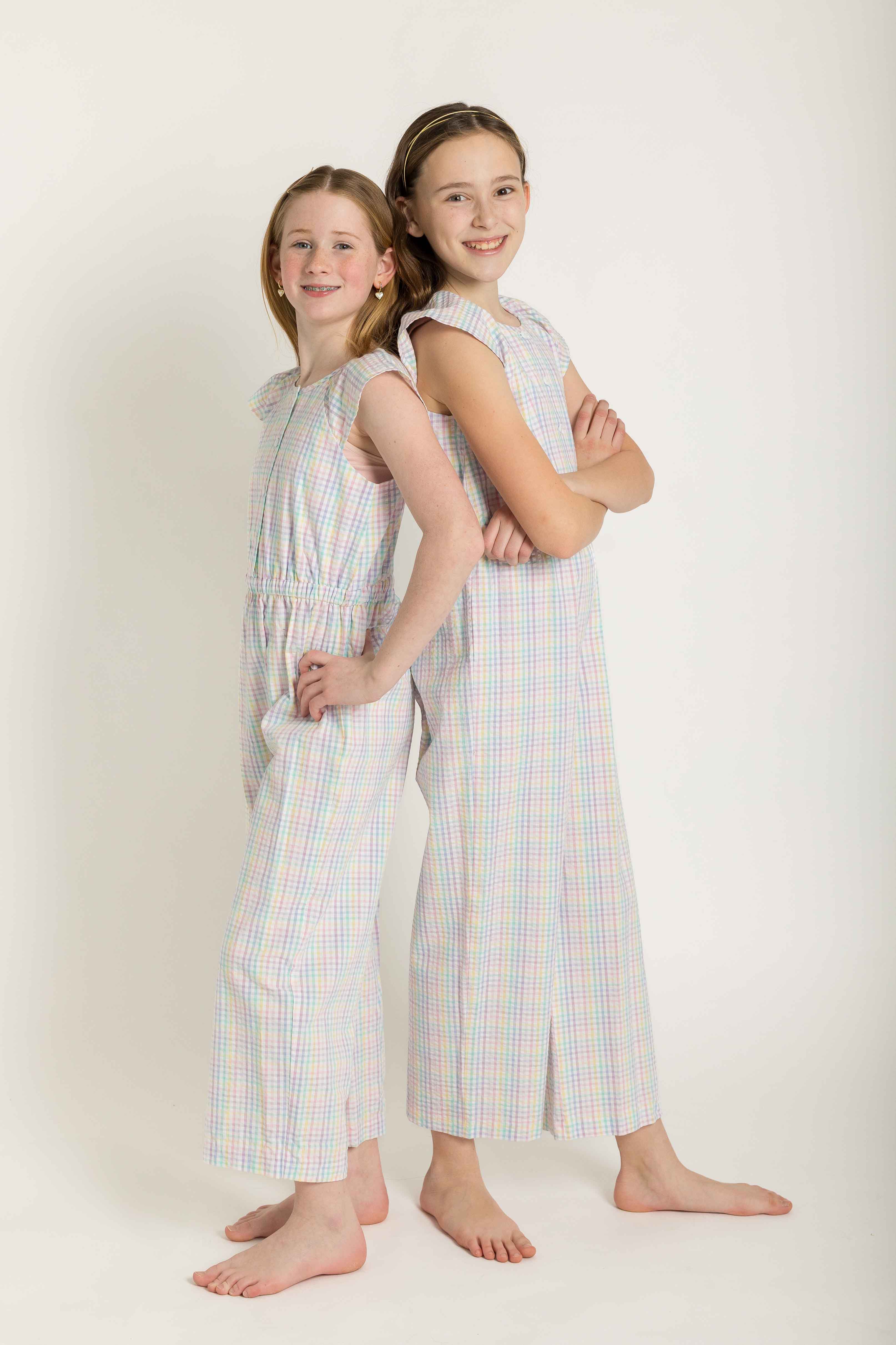 Plaid Seersucker Jumpsuit