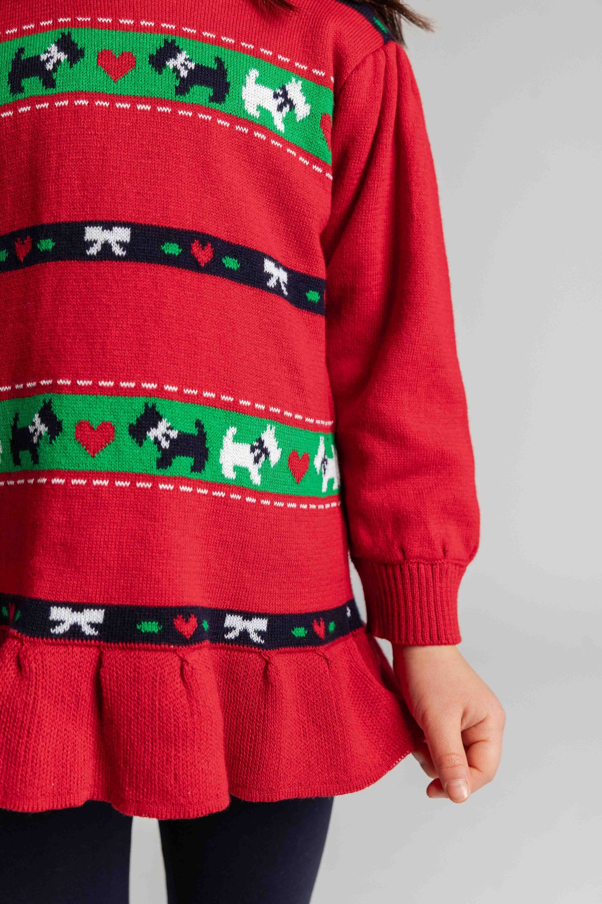 Sweater Tunic Set with Scotty Dogs, Bows, & Hearts