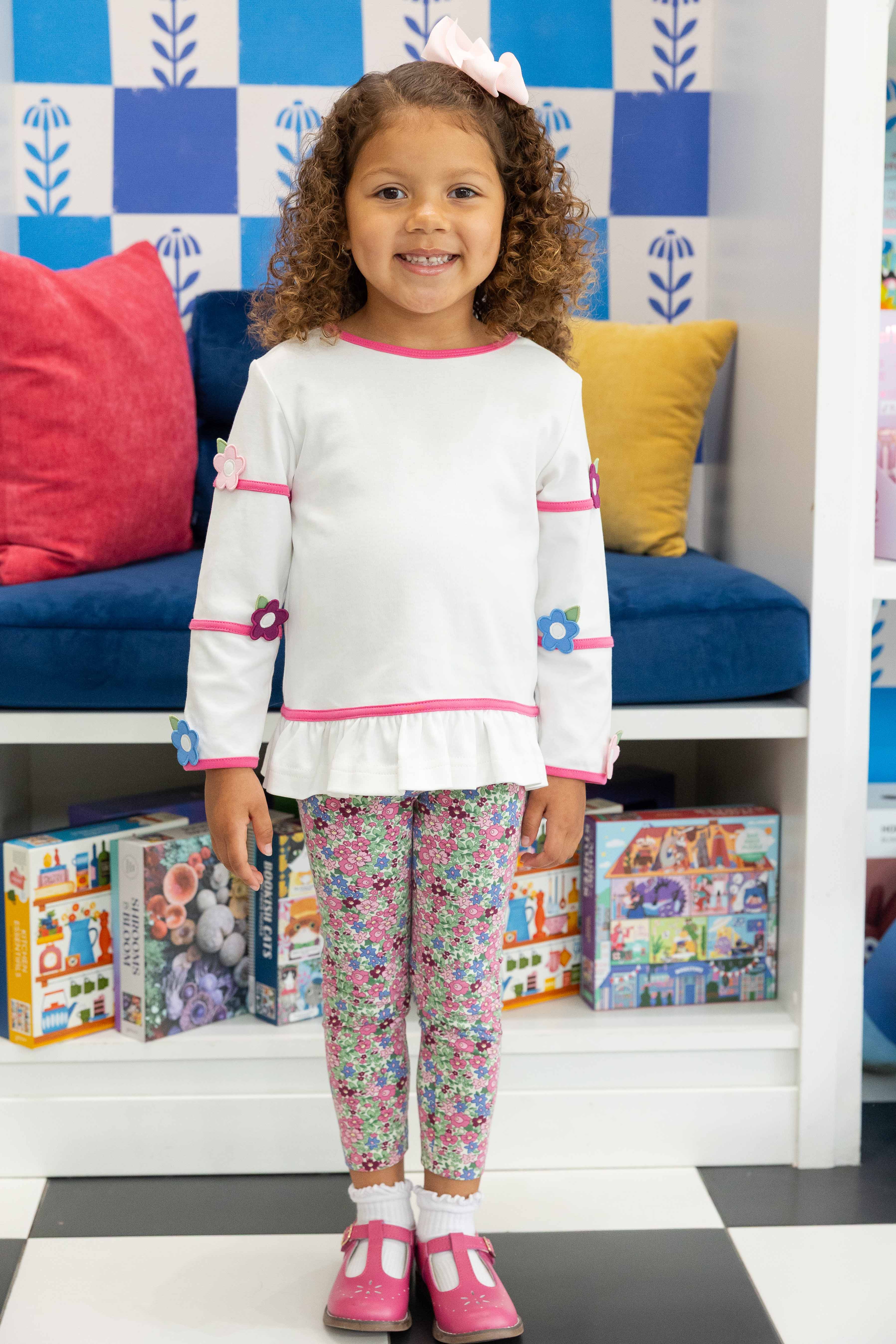 Knit Tunic Set with Flowers