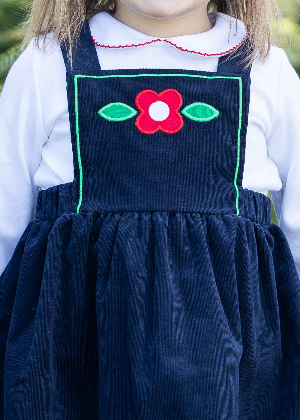 Corduroy Jumper With Flowers