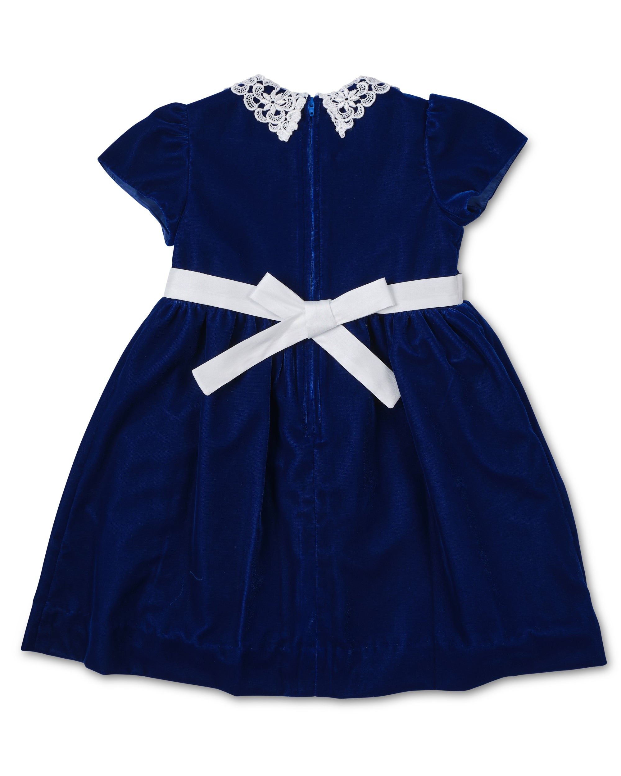 Velvet Dress With Lace Collar