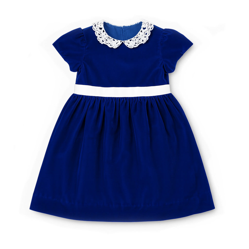 Velvet Dress With Lace Collar
