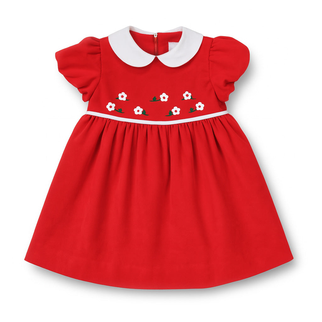 Velvet Waist Dress With Flowers
