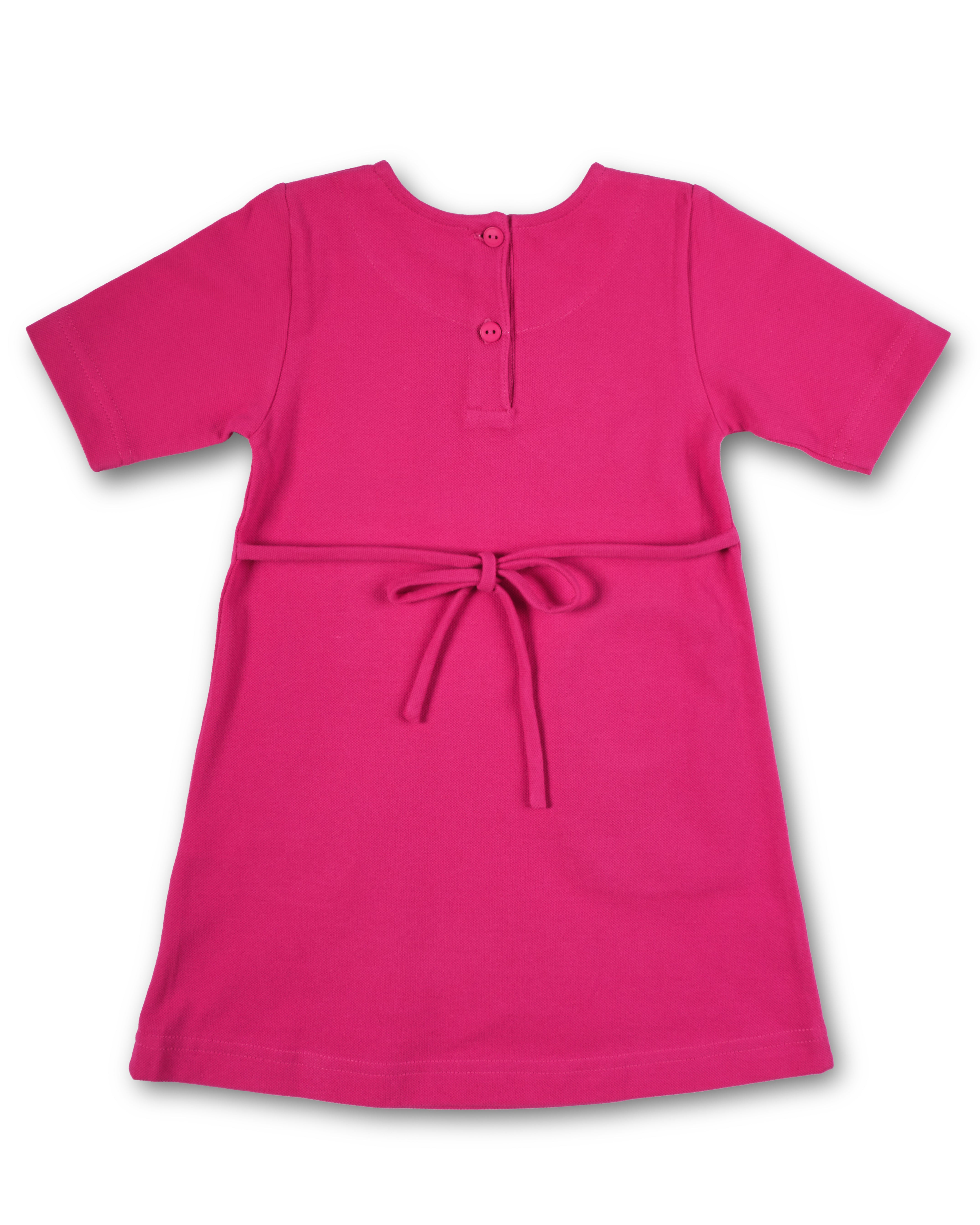 Pique Knit Dress With Flower Dots