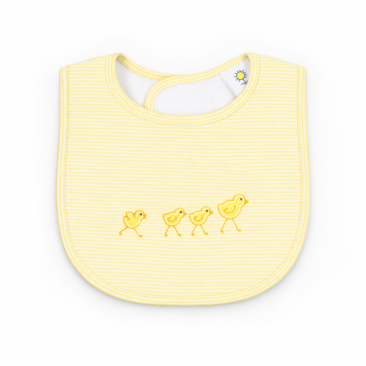 Stripe Knit Bib with Baby Chicks