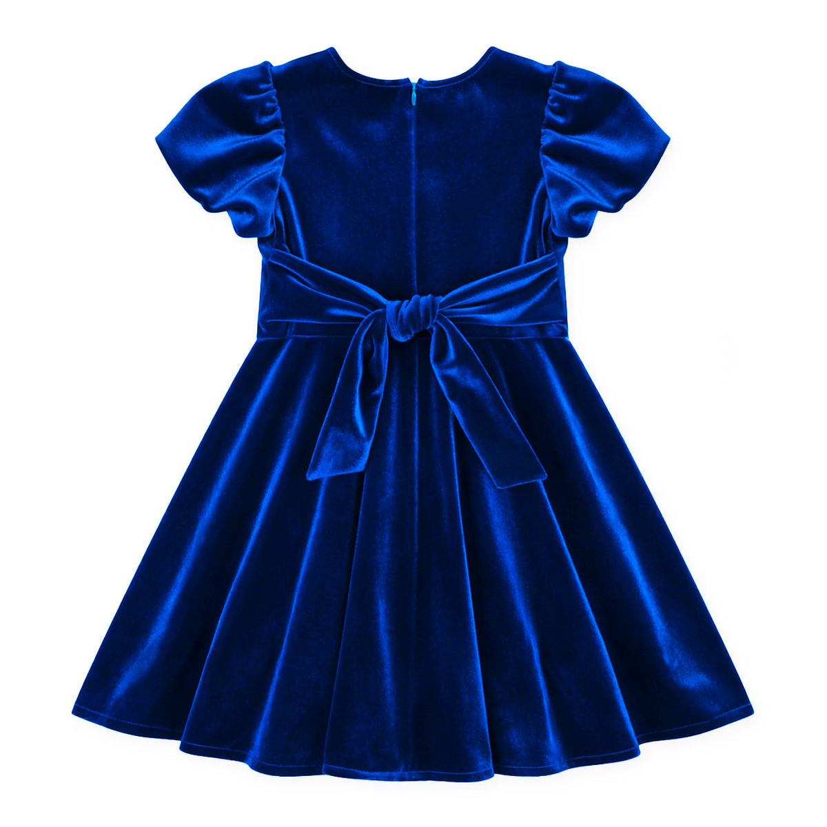 Stretch Velvet Dress with Bubble Sleeves