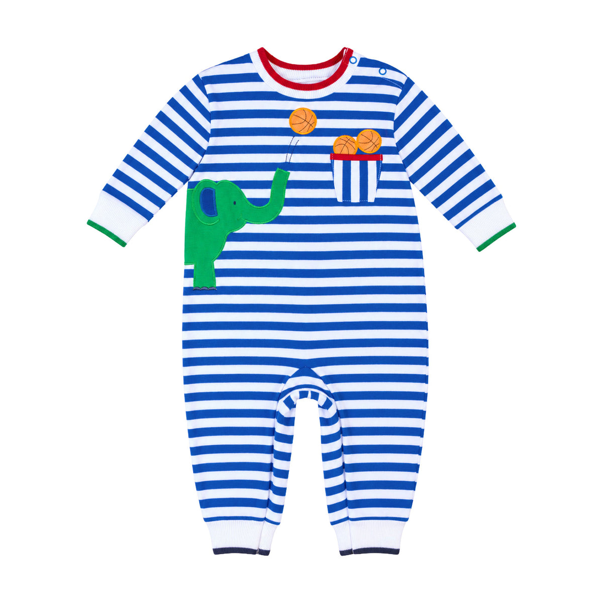 Stripe Knit Longall with Elephant & Basketballs