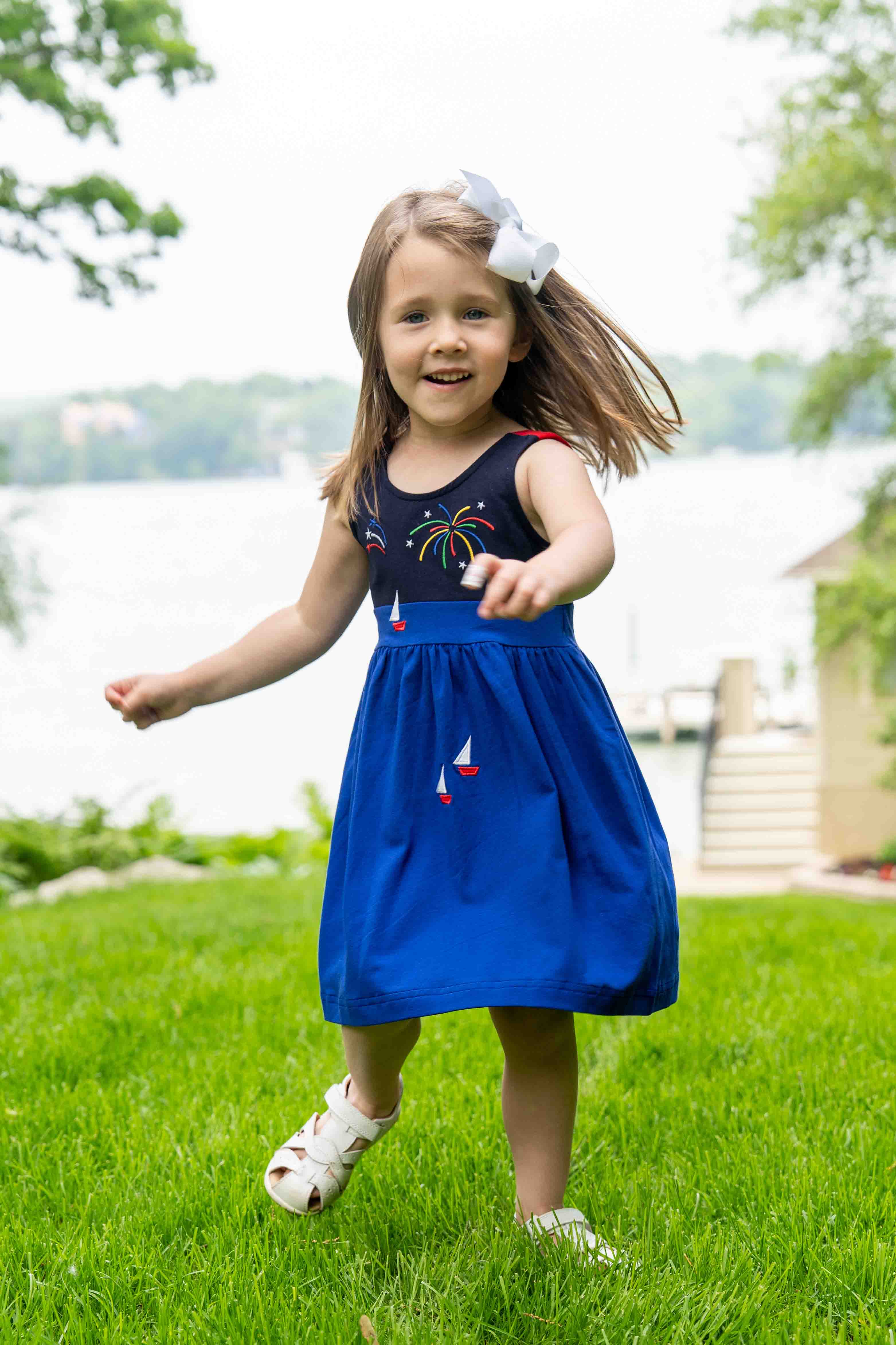 Knit Dress With Boats And Fireworks